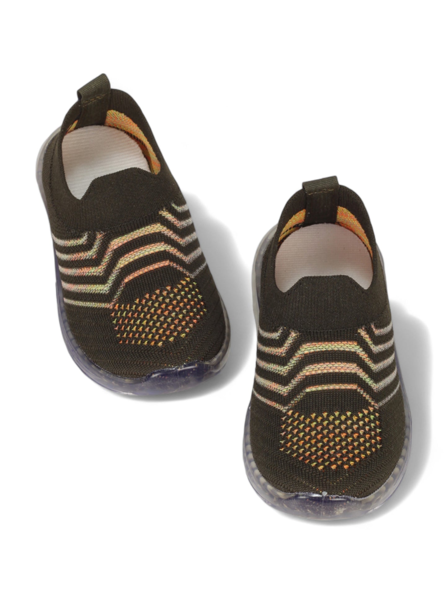 Sports Slip On Shoes With Led Light - Green