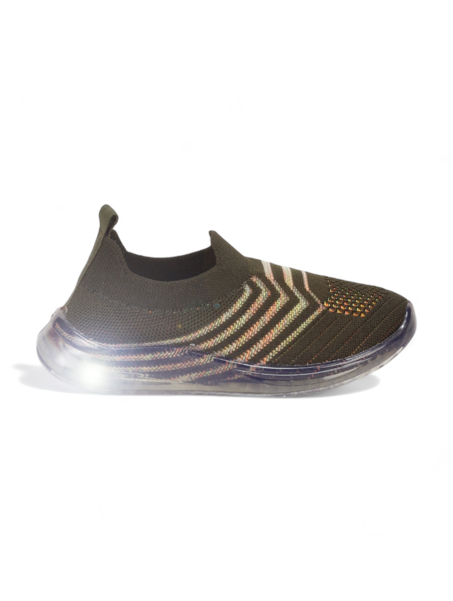 Sports Slip On Shoes With Led Light - Green