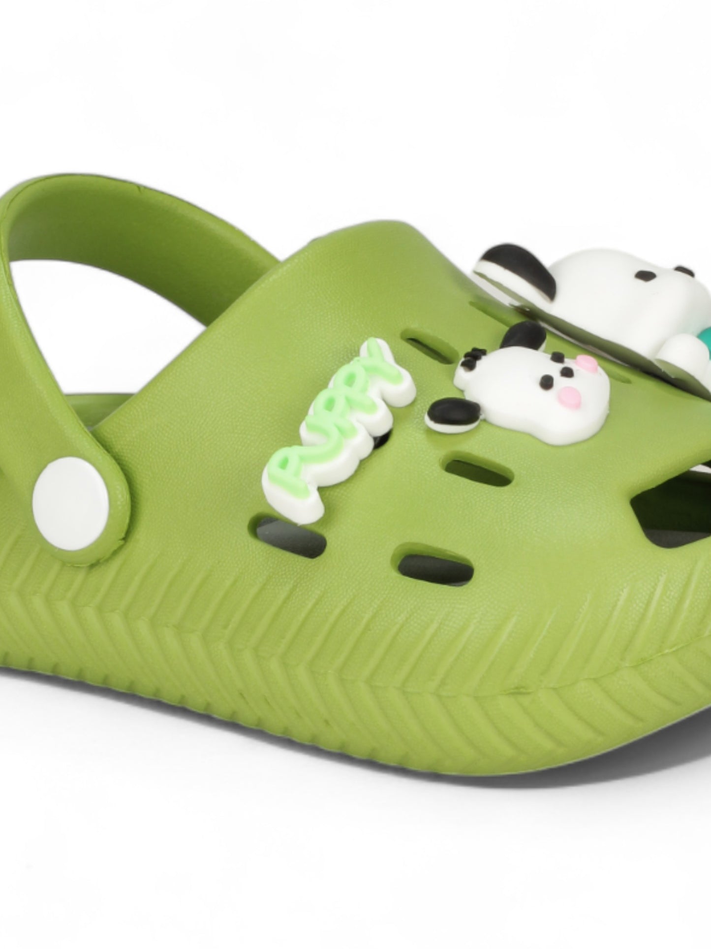 Dog Applique Anti-Slip Clogs - Green