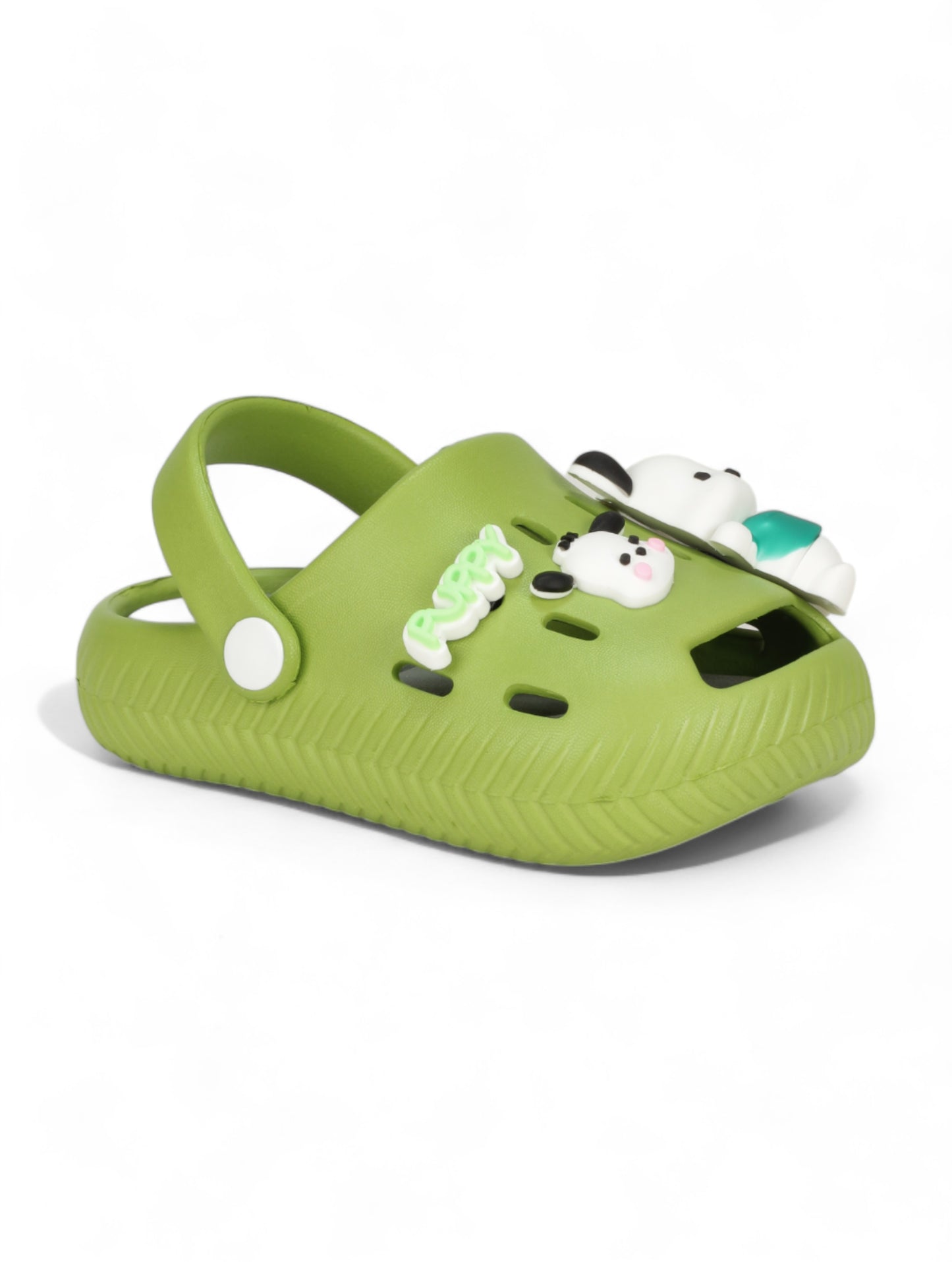 Dog Applique Anti-Slip Clogs - Green