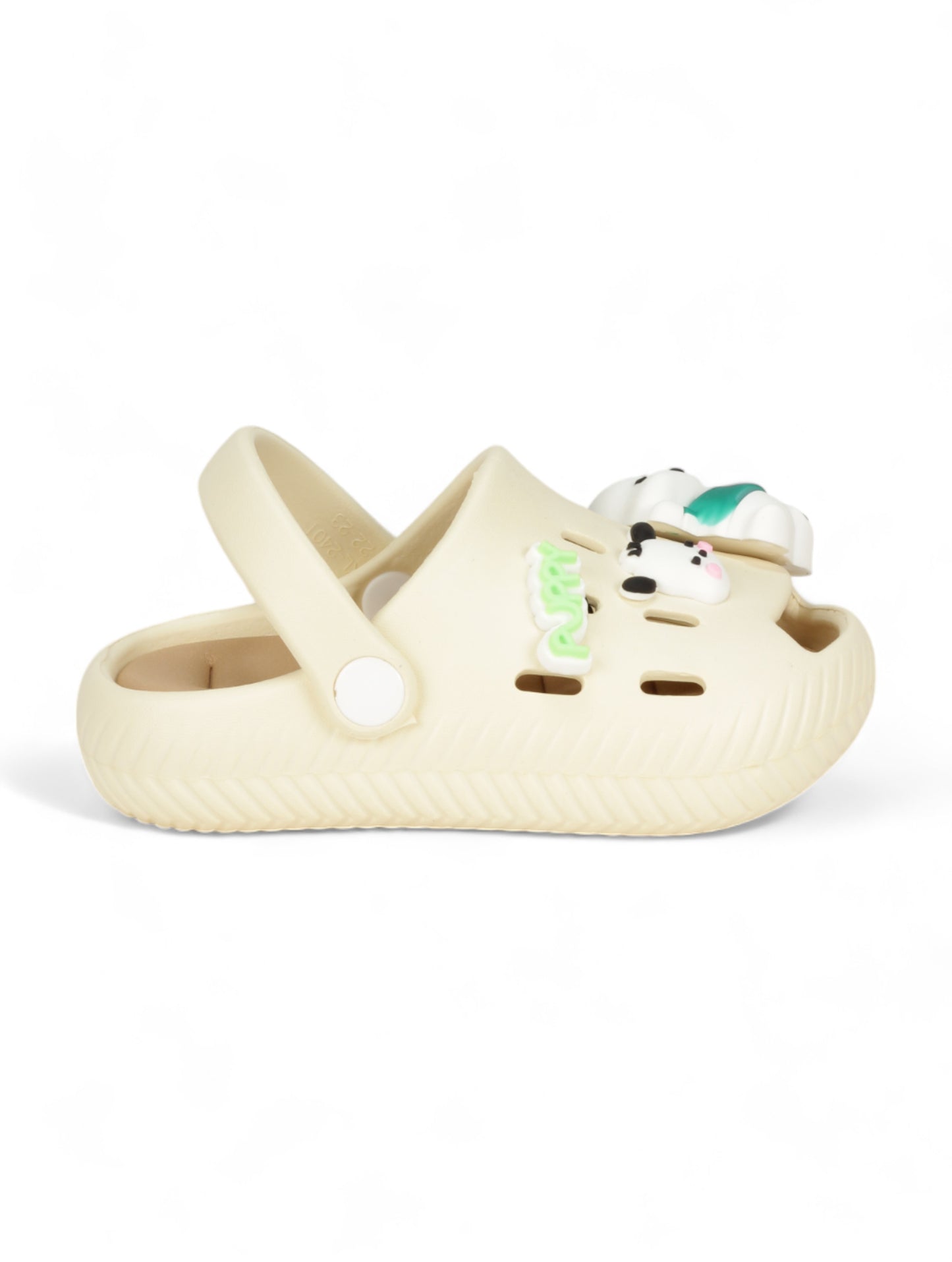 Dog Applique Anti-Slip Clogs - Cream