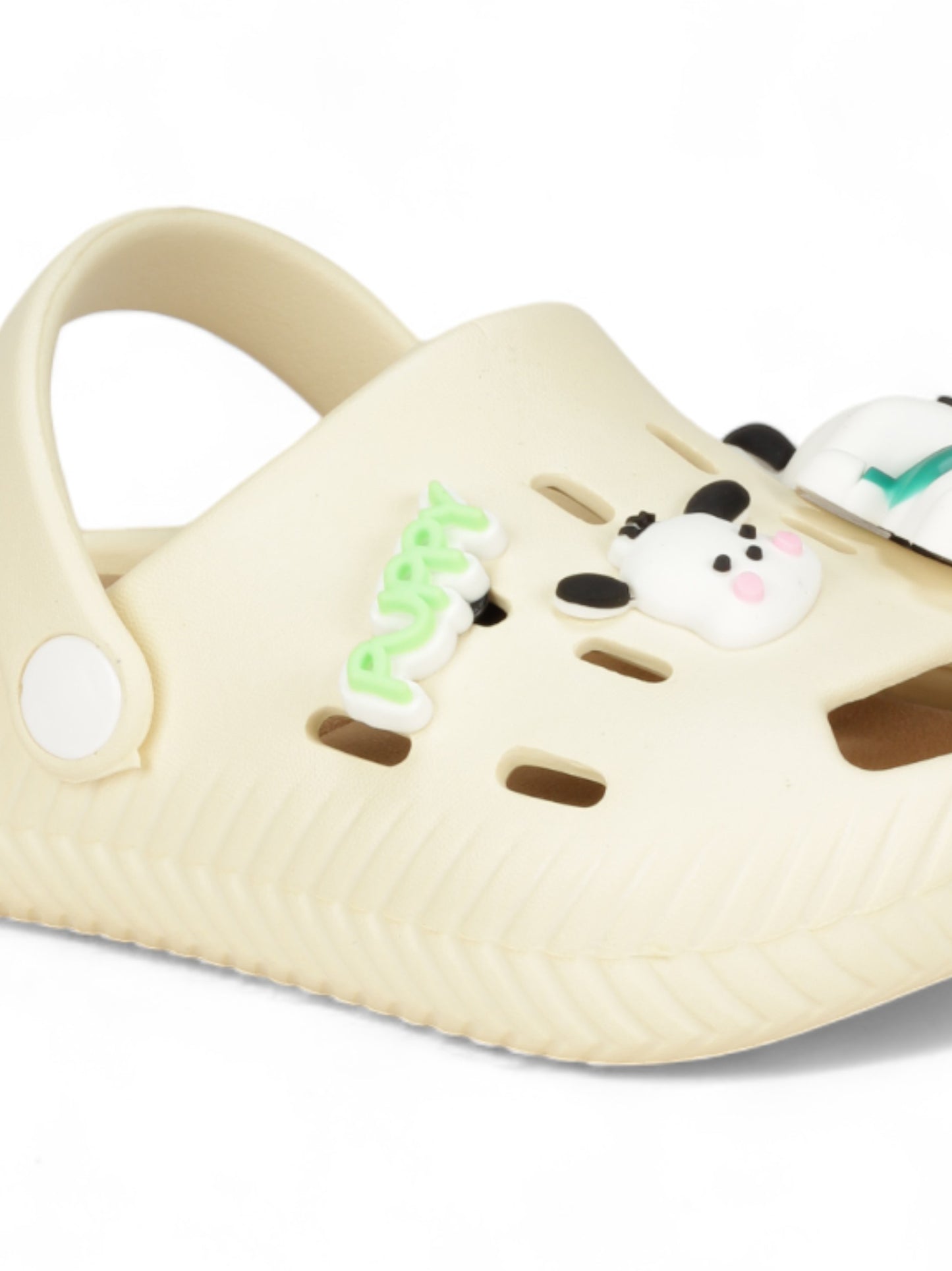 Dog Applique Anti-Slip Clogs - Cream