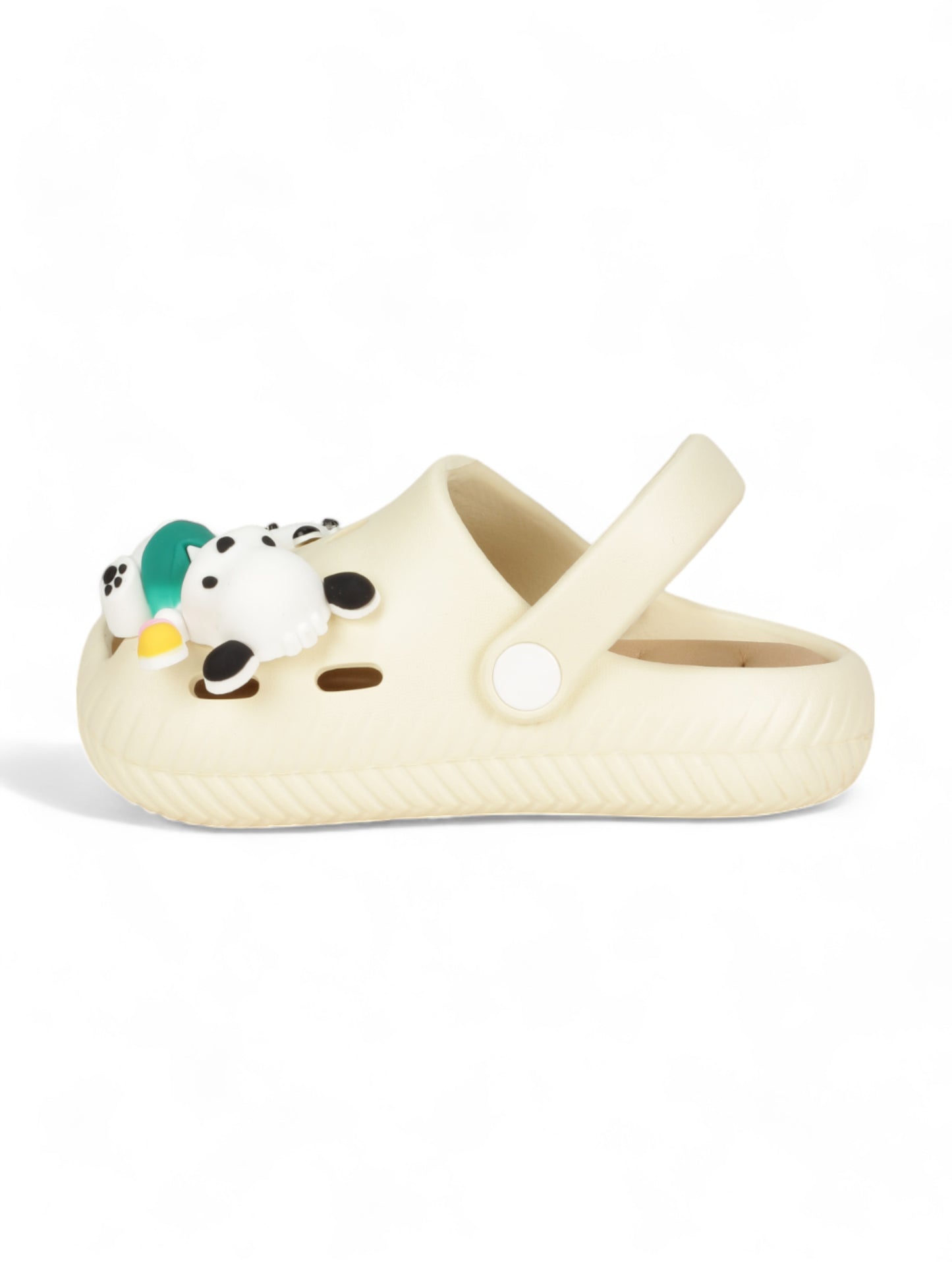 Dog Applique Anti-Slip Clogs - Cream