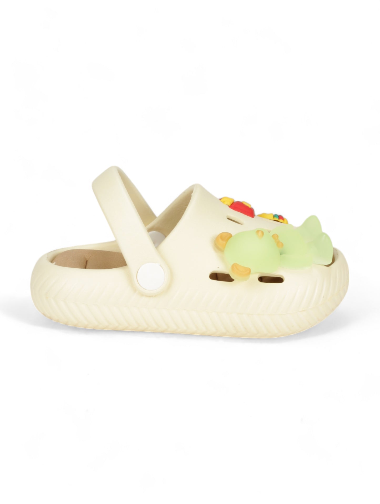 Bear Applique Anti-Slip Clogs - Cream