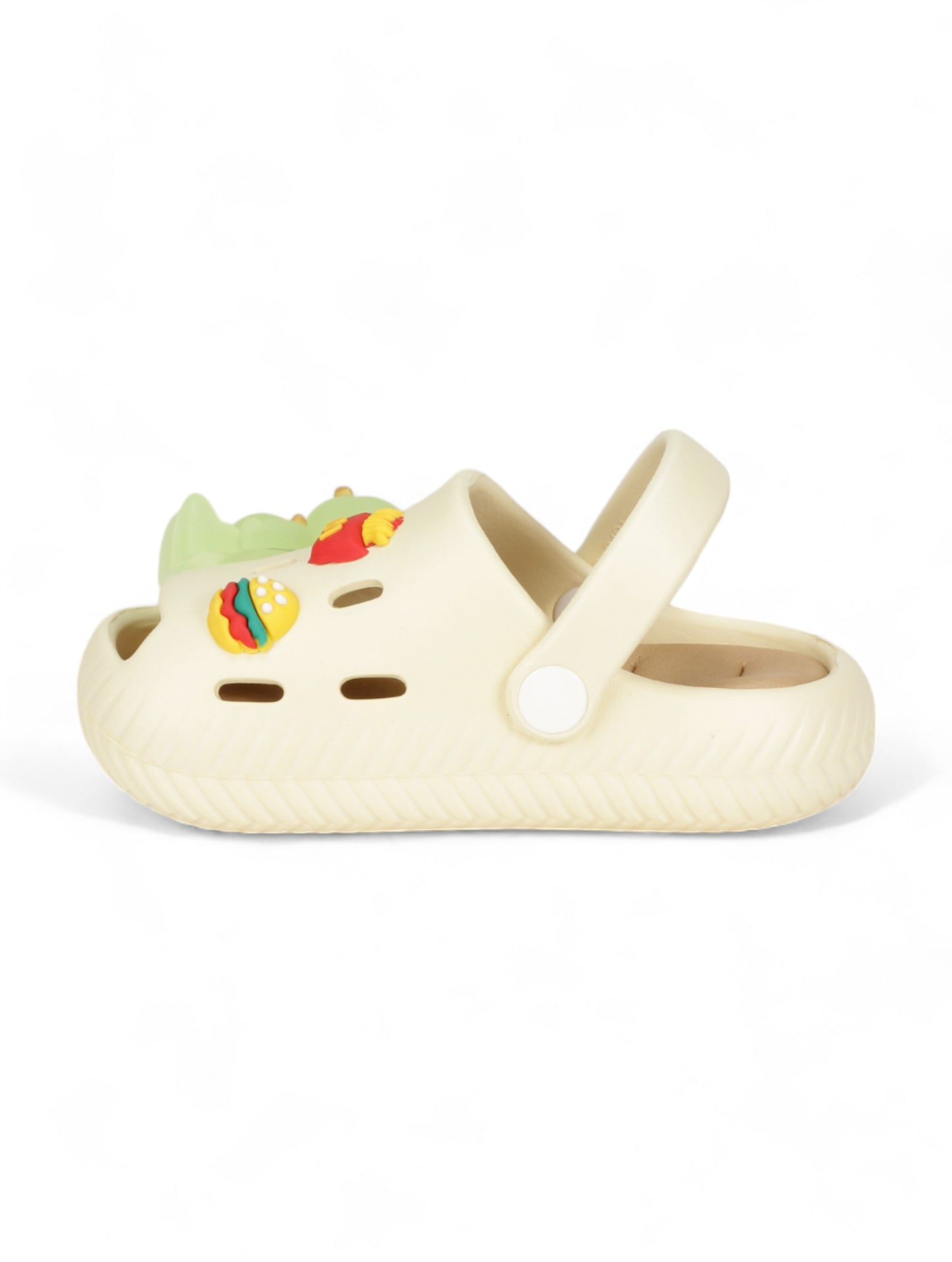 Bear Applique Anti-Slip Clogs - Cream
