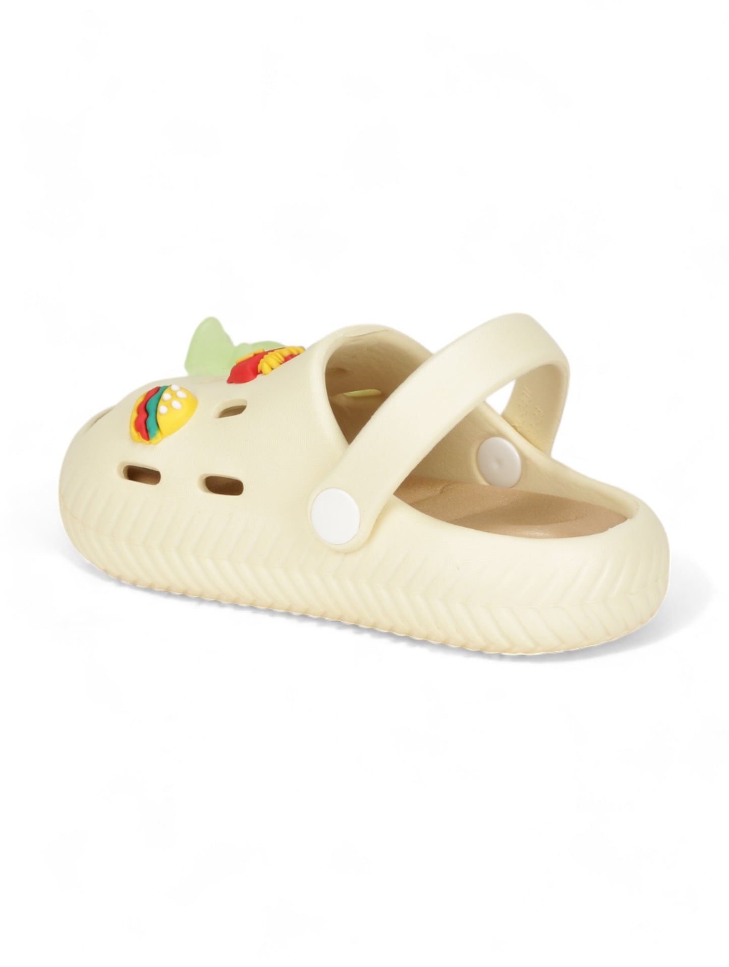 Bear Applique Anti-Slip Clogs - Cream