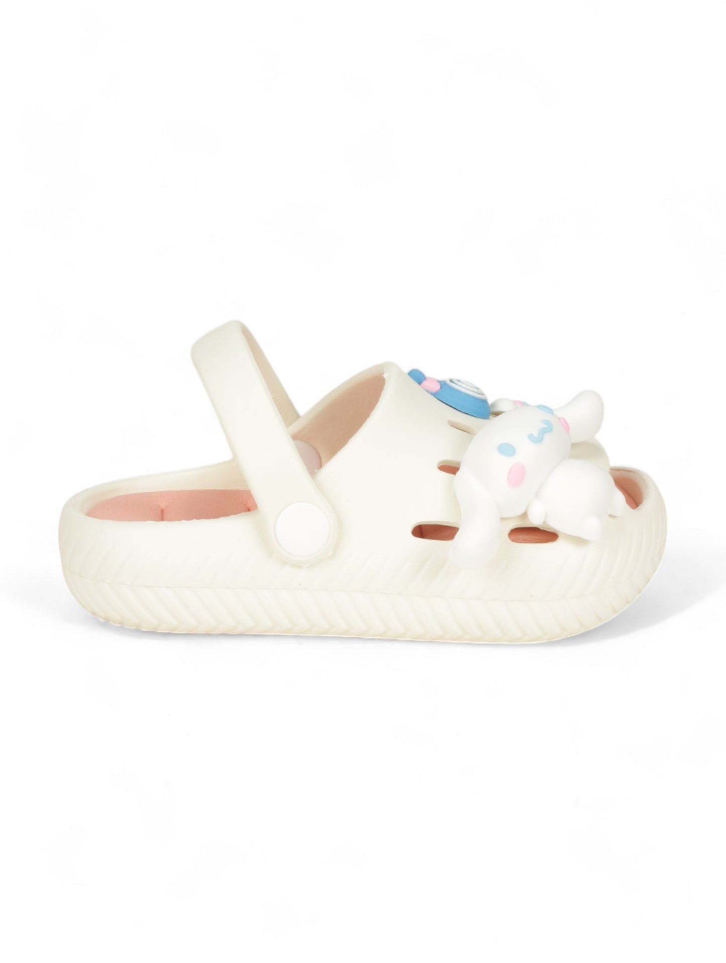 Rabbit Applique Anti-Slip Clogs - Cream
