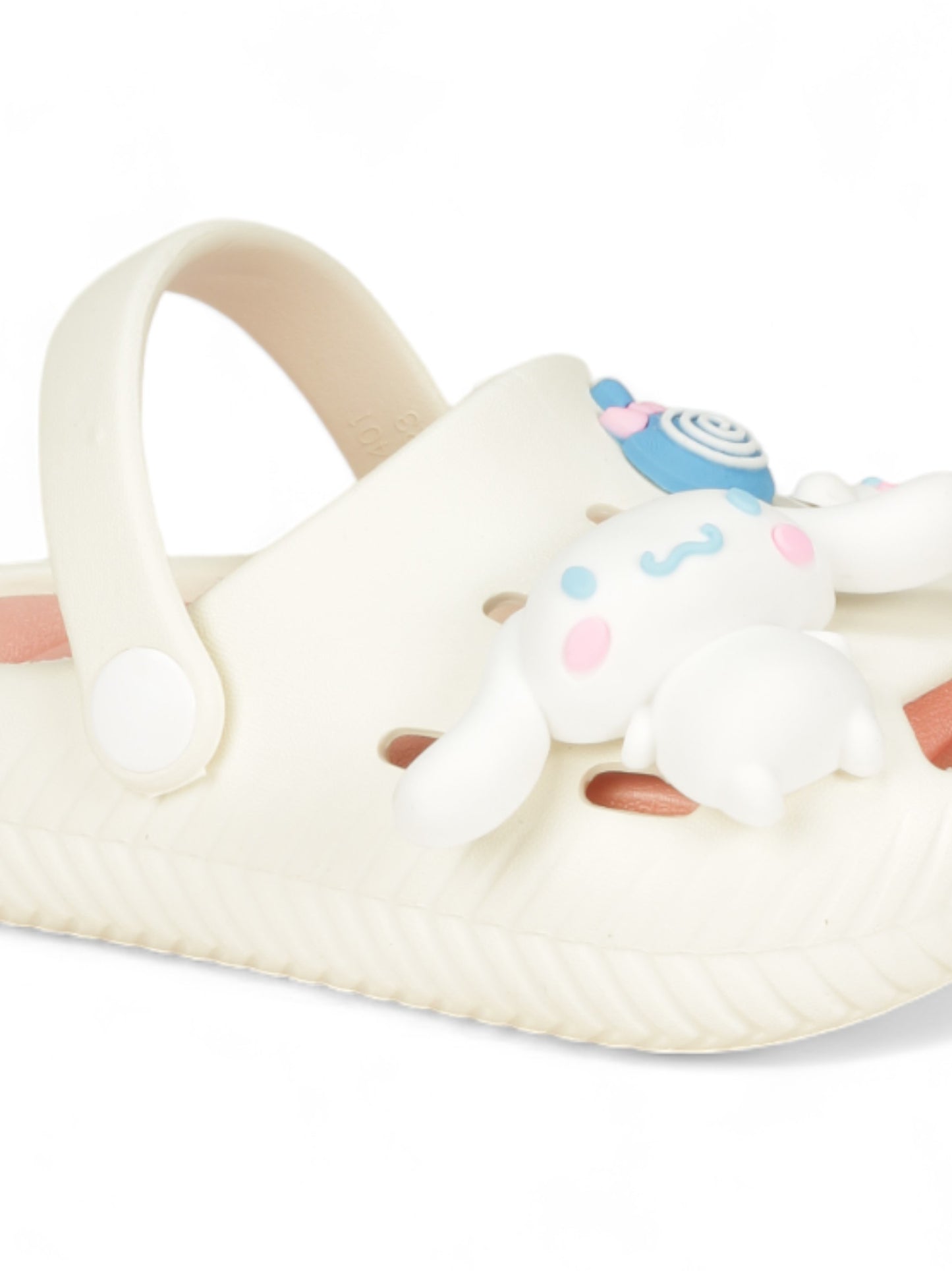 Rabbit Applique Anti-Slip Clogs - Cream