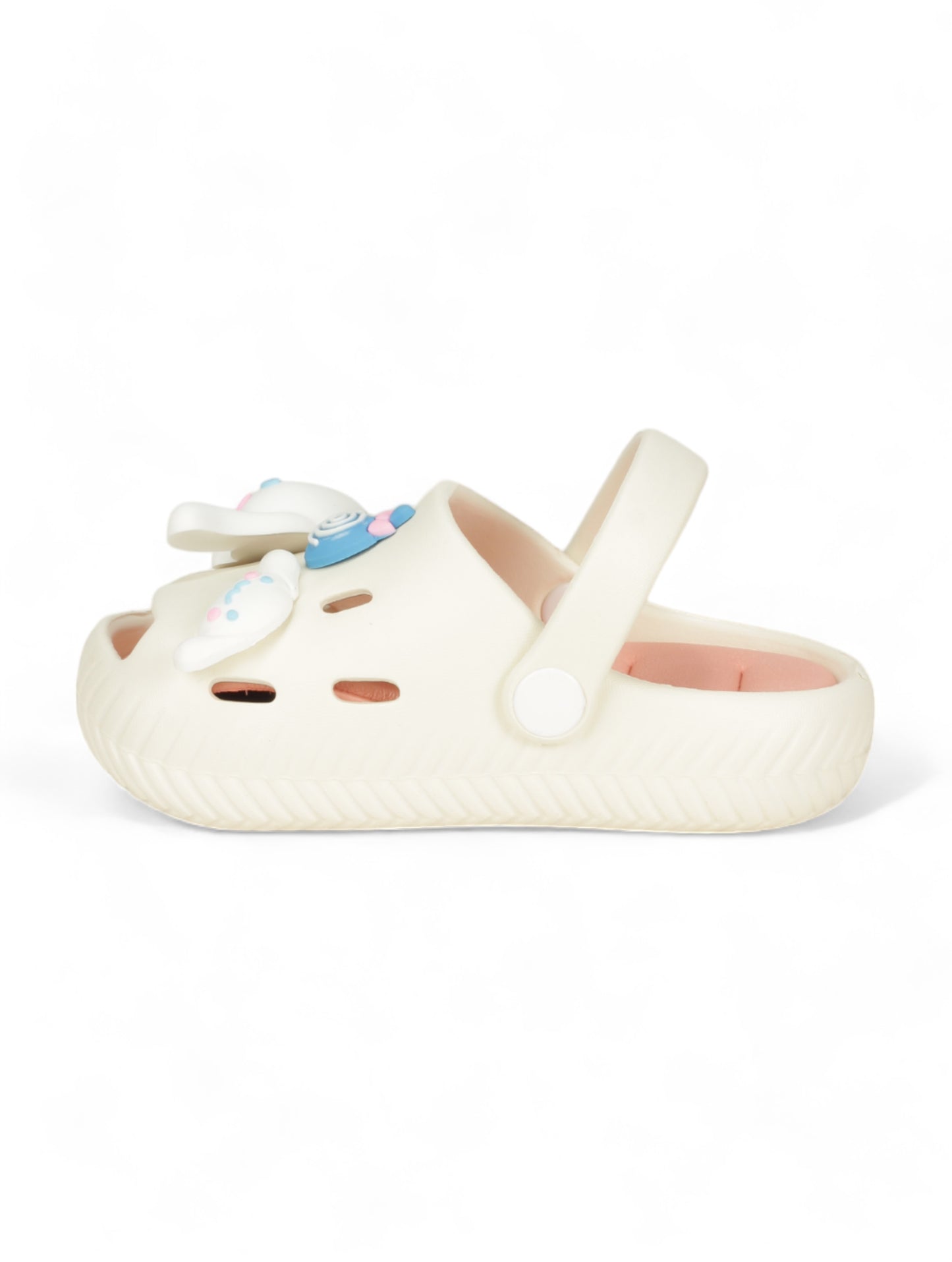 Rabbit Applique Anti-Slip Clogs - Cream