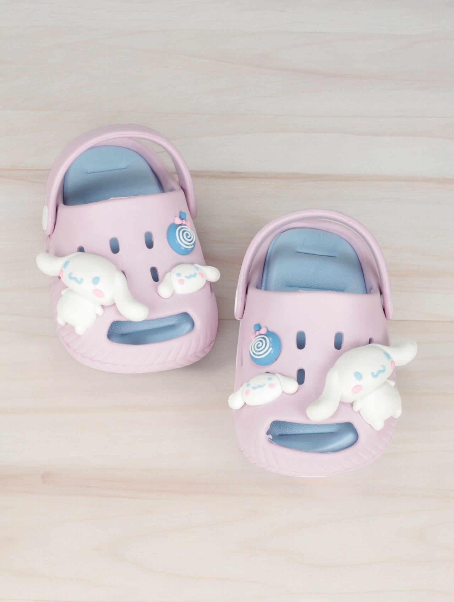 Rabbit Applique Anti-Slip Clogs - Mauve