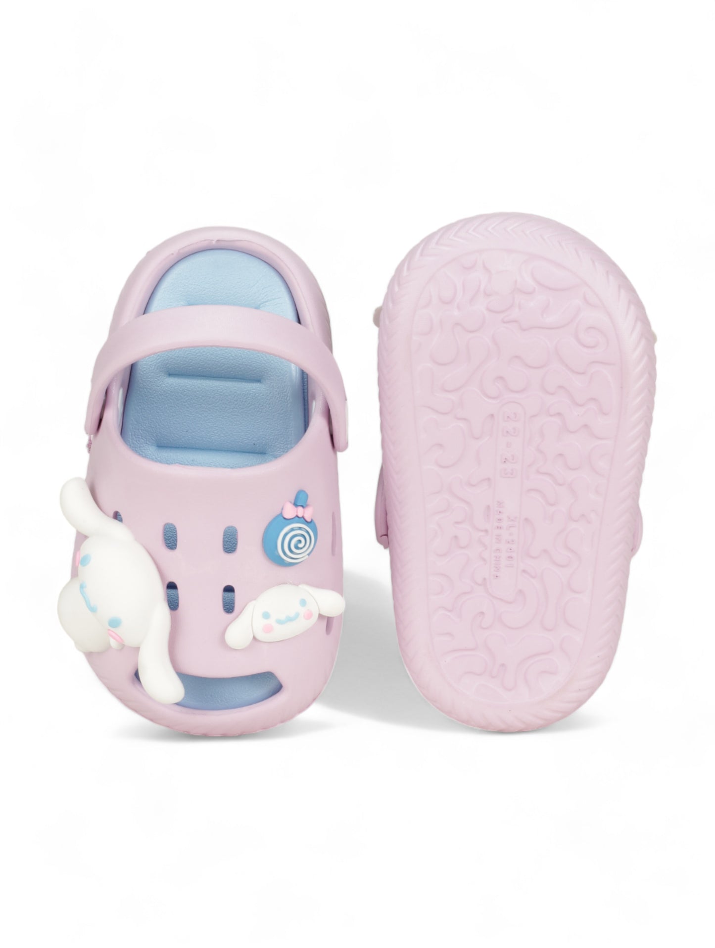 Rabbit Applique Anti-Slip Clogs - Mauve