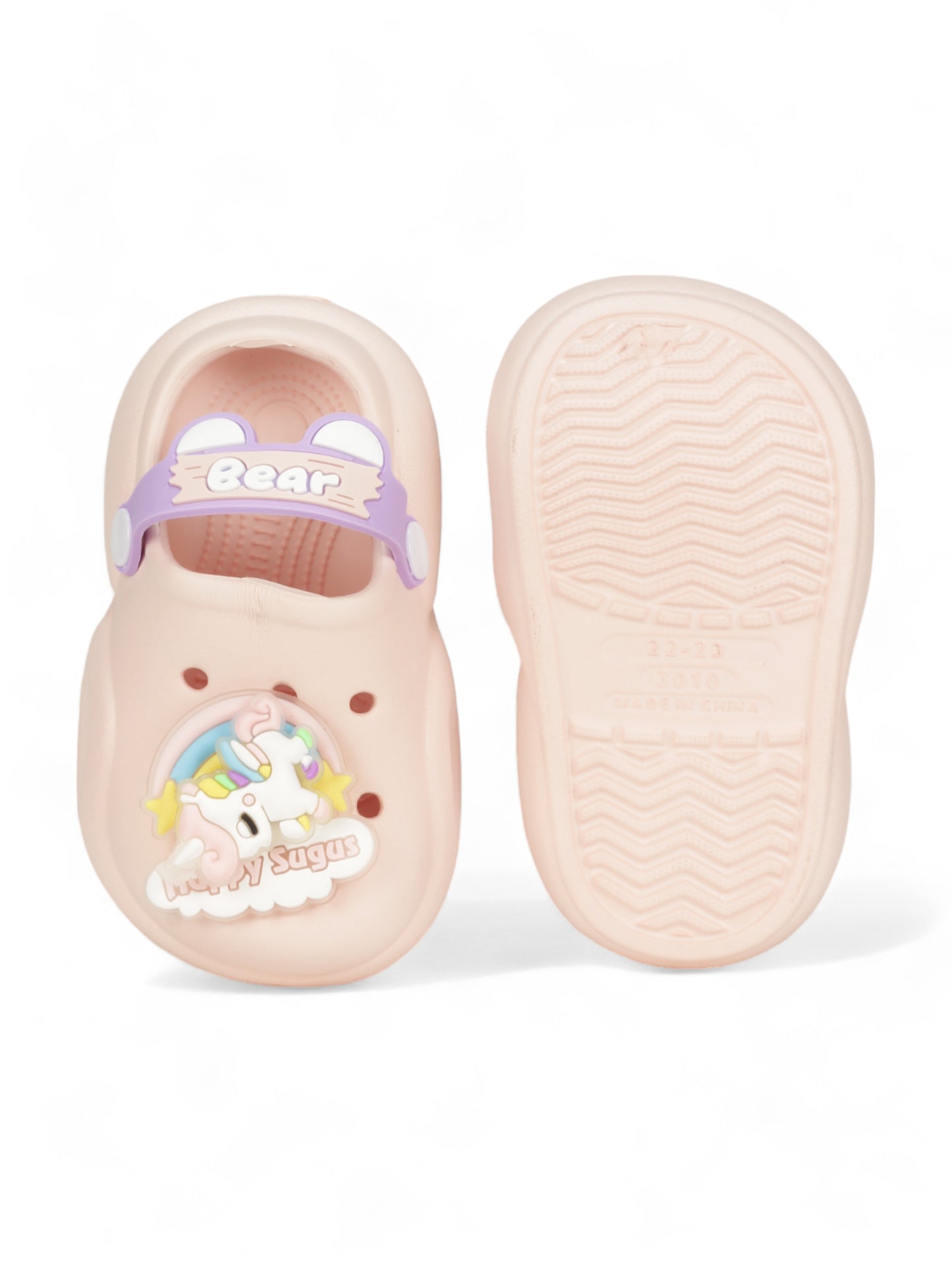Unicorn Applique Anti-Slip Led Clogs - Pink