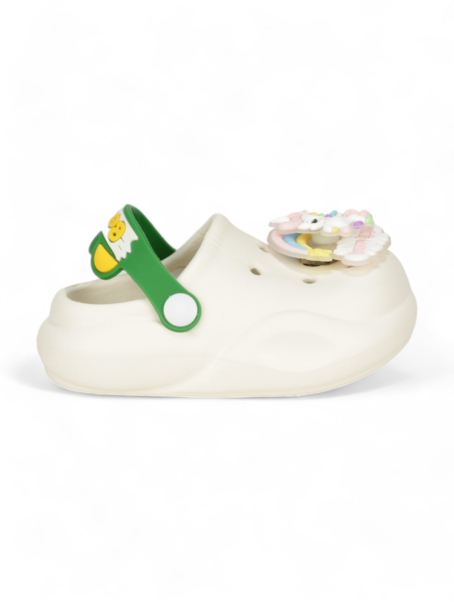 Unicorn Applique Anti-Slip Led Clogs - Cream