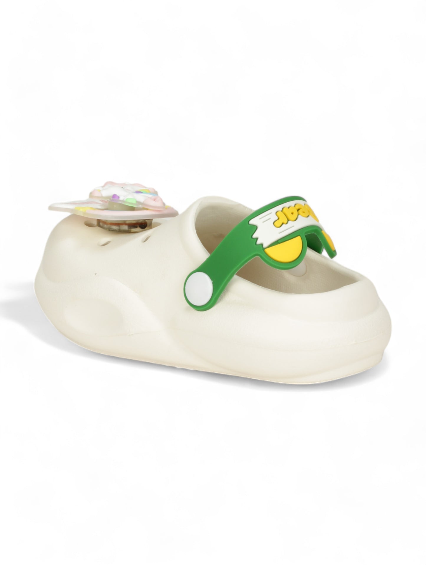 Unicorn Applique Anti-Slip Led Clogs - Cream