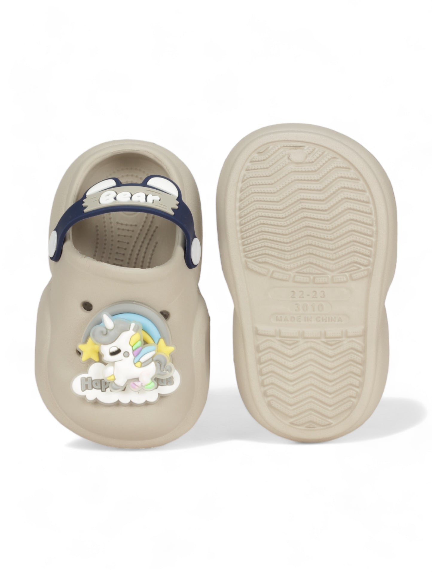 Unicorn Applique Anti-Slip Led Clogs - Grey