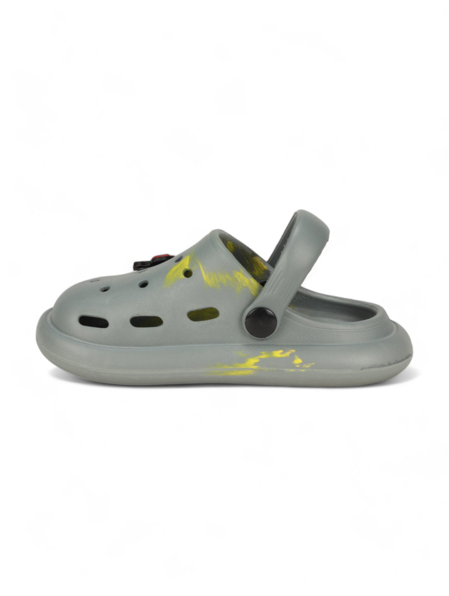 Marble Look Mushroom Applique Anti-Slip Clogs - Grey