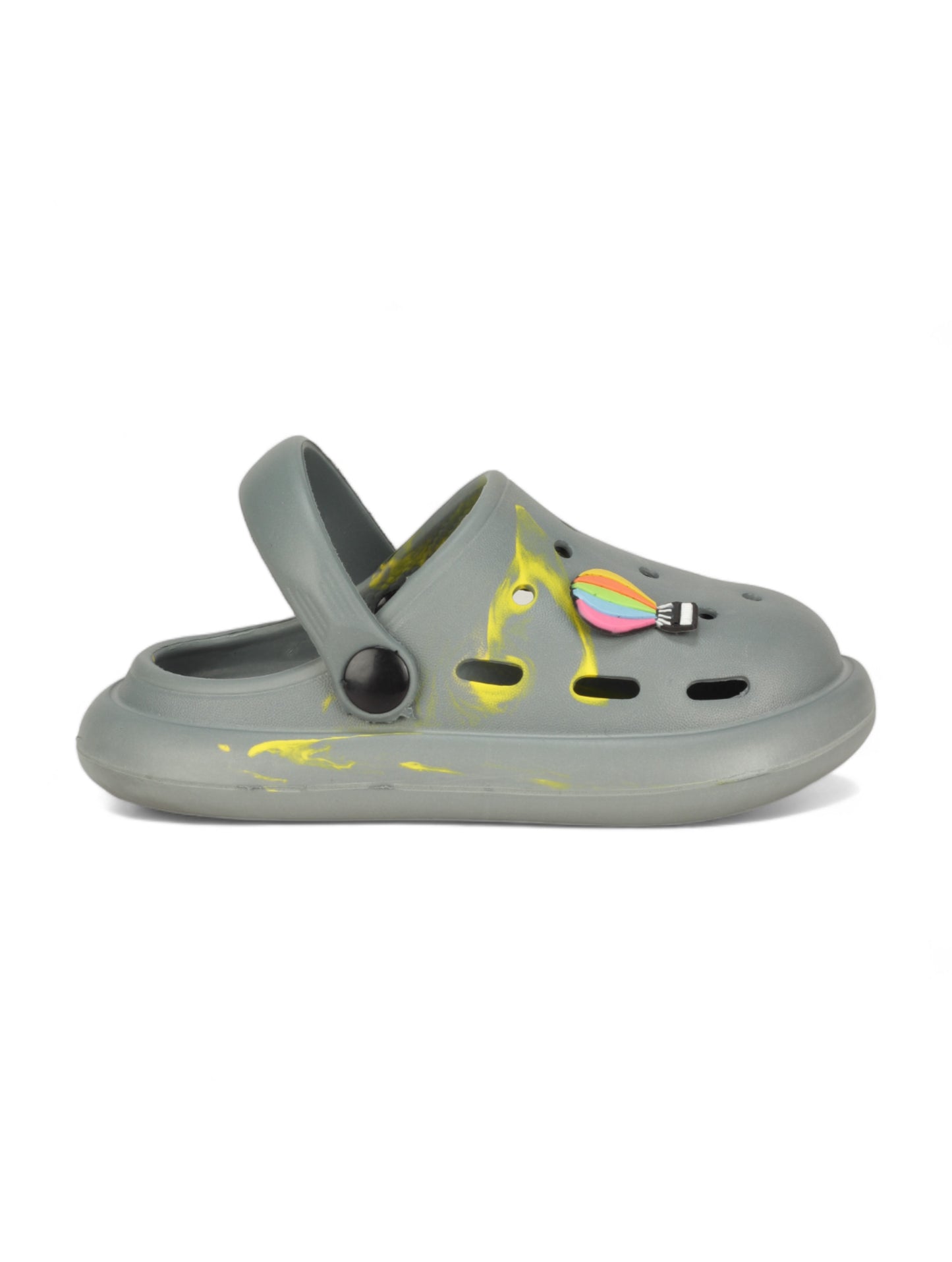 Marble Look Hot Air Balloon Applique Anti-Slip Clogs - Grey