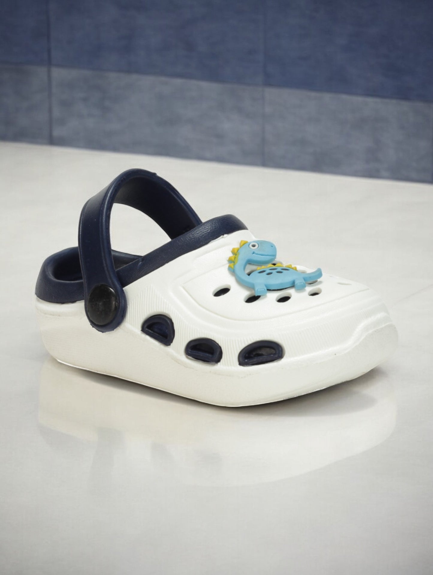 Dinosaur Applique Anti-Slip Clogs - Cream