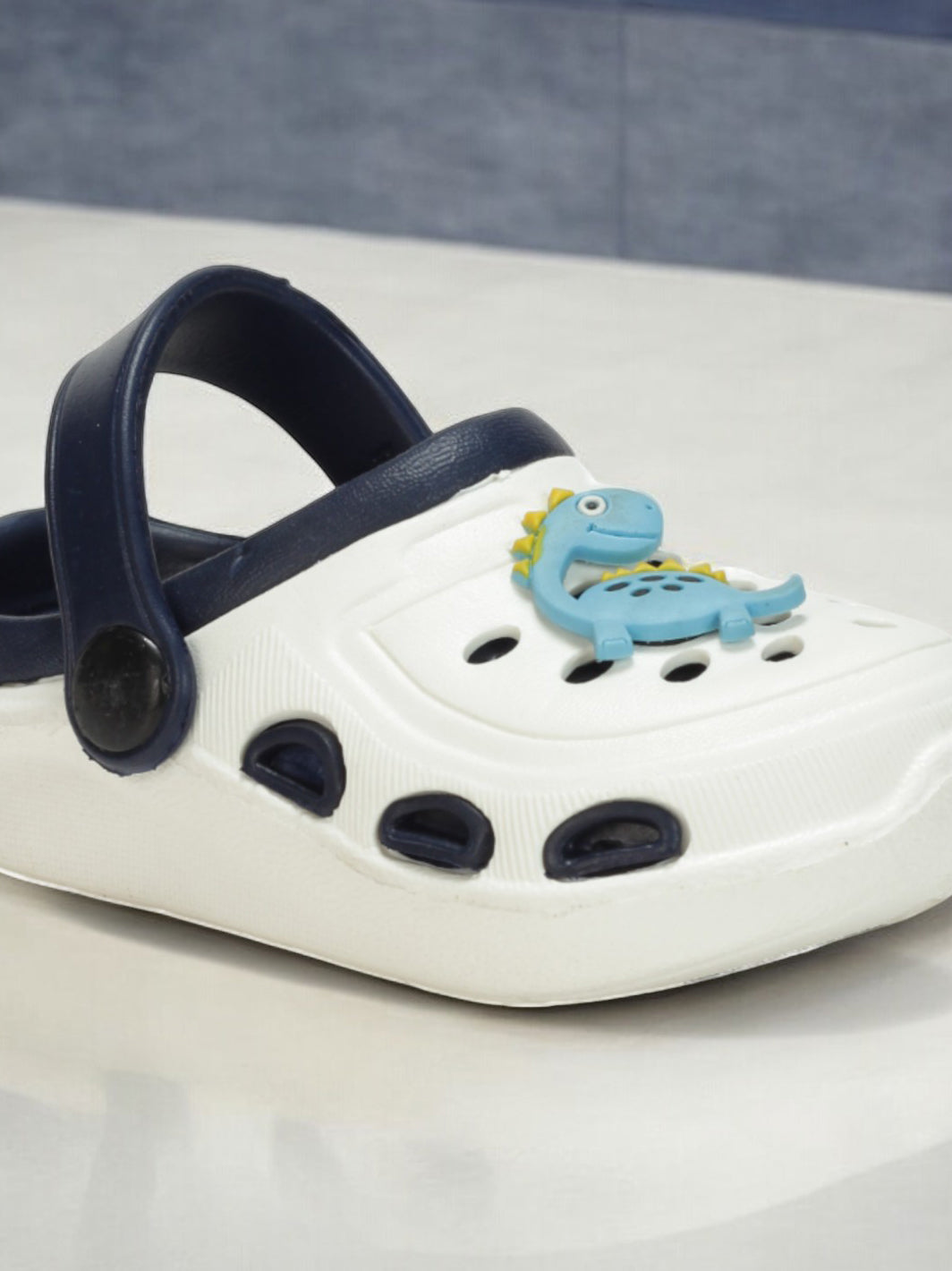 Dinosaur Applique Anti-Slip Clogs - Cream