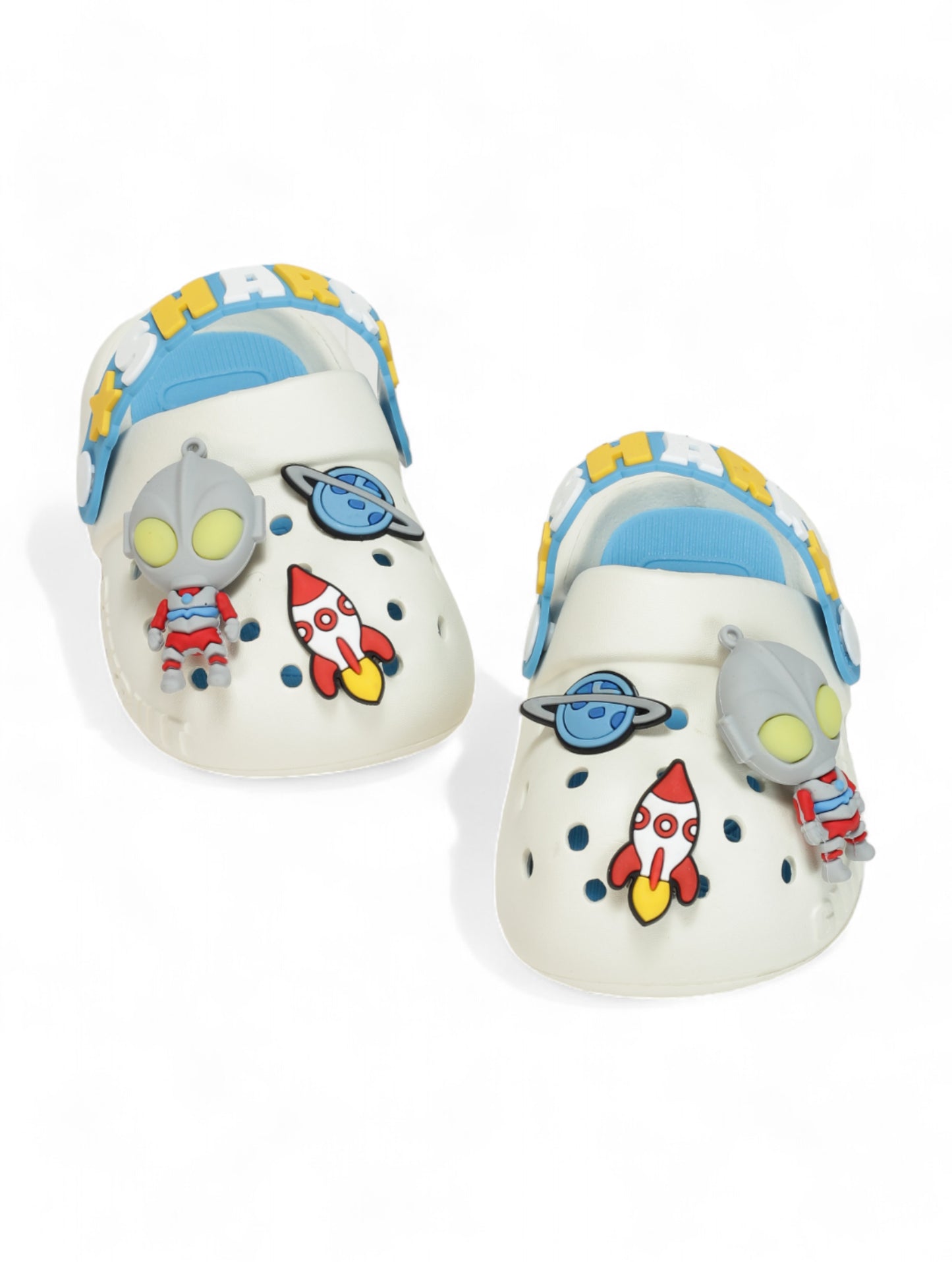 Space Applique Anti-Slip Led Clogs - Cream