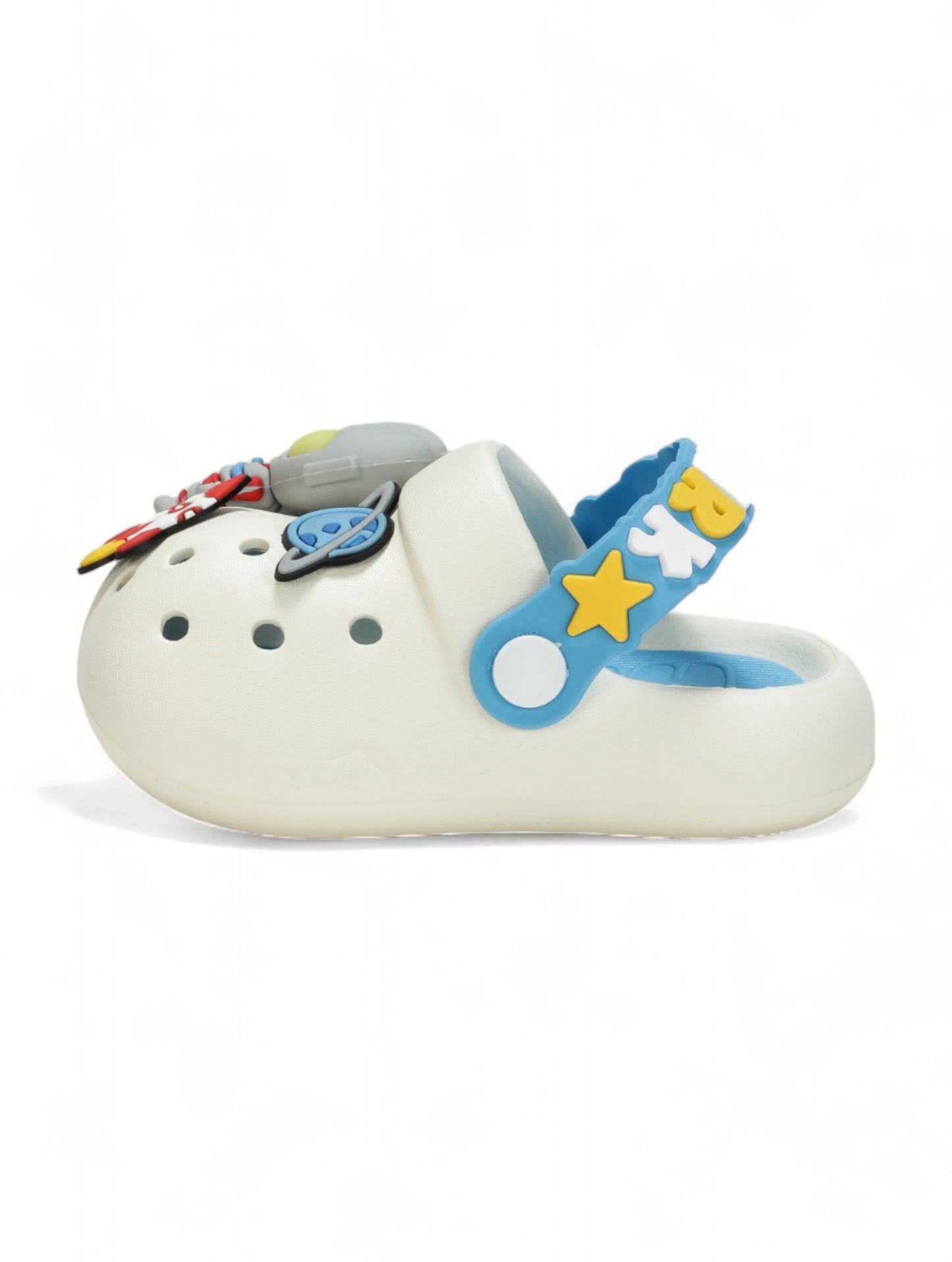 Space Applique Anti-Slip Led Clogs - Cream