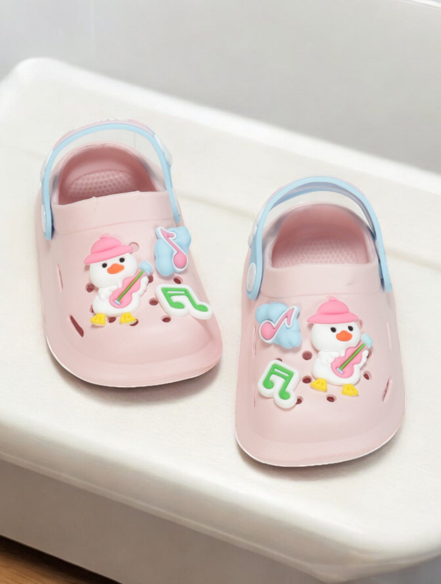 Duck Applique Anti-Slip Clogs - Pink