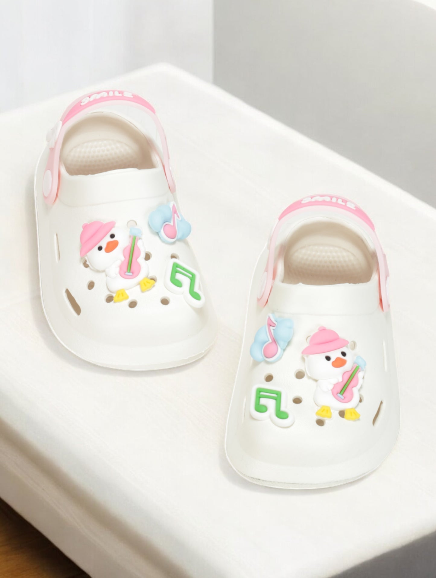 Duck Applique Anti-Slip Clogs - Cream