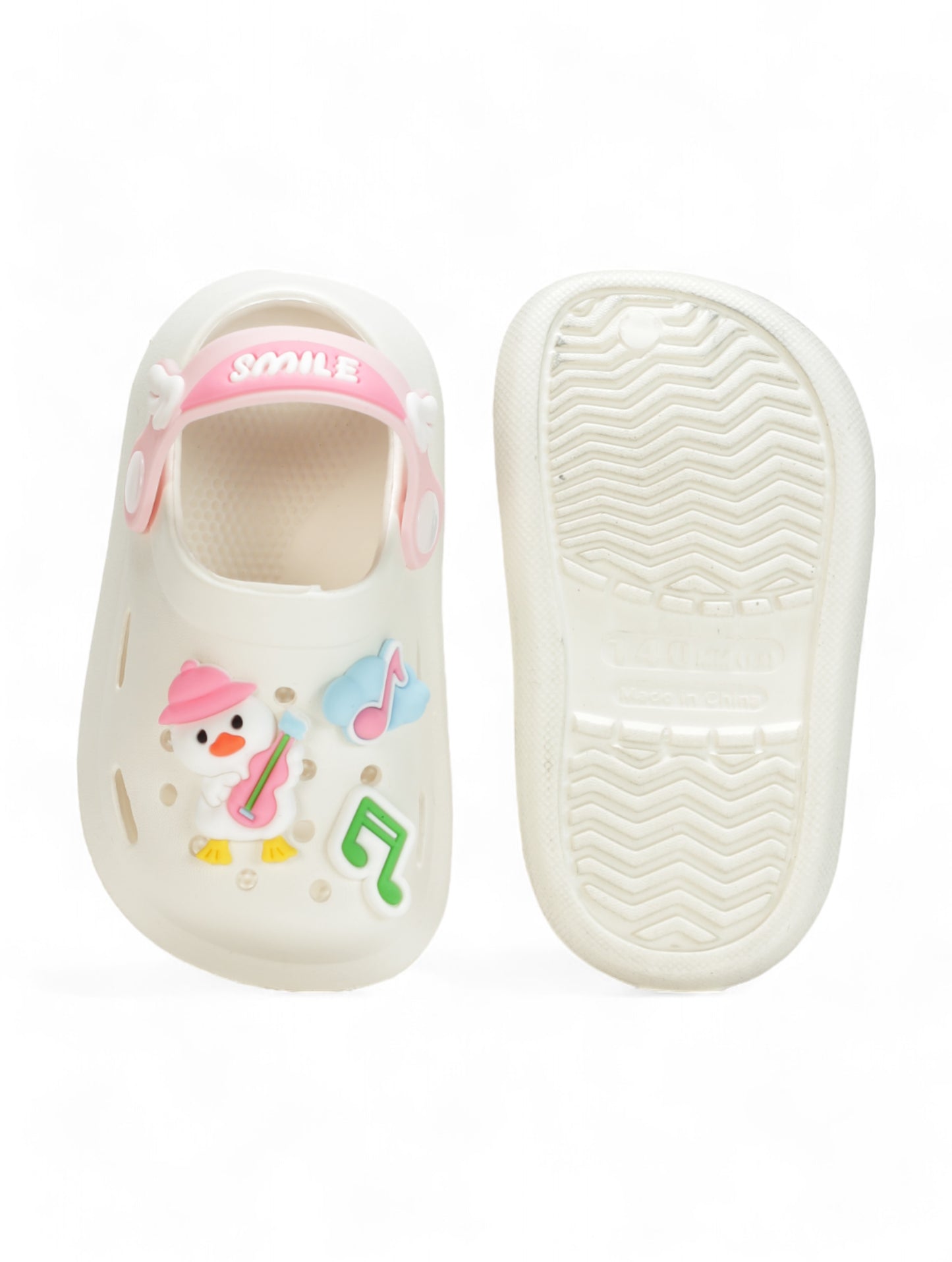 Duck Applique Anti-Slip Clogs - Cream