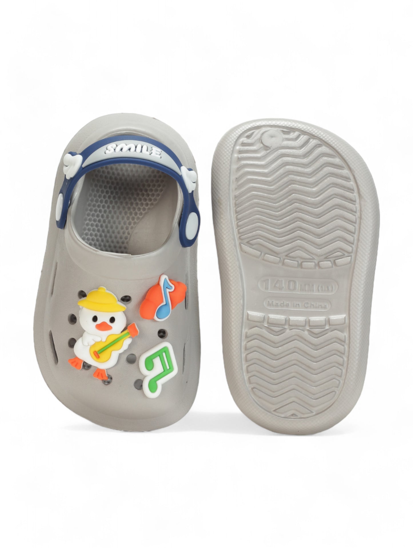 Duck Applique Anti-Slip Clogs - Grey