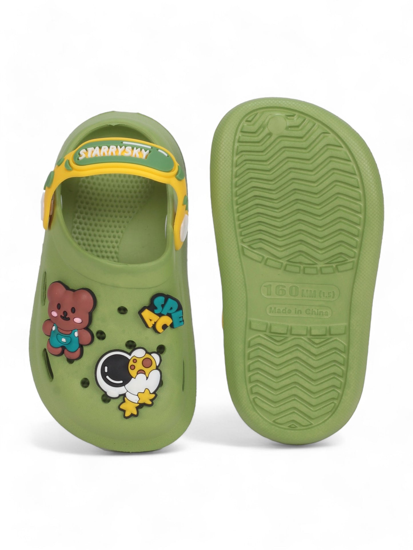 Astronaut Applique Anti-Slip Clogs - Green