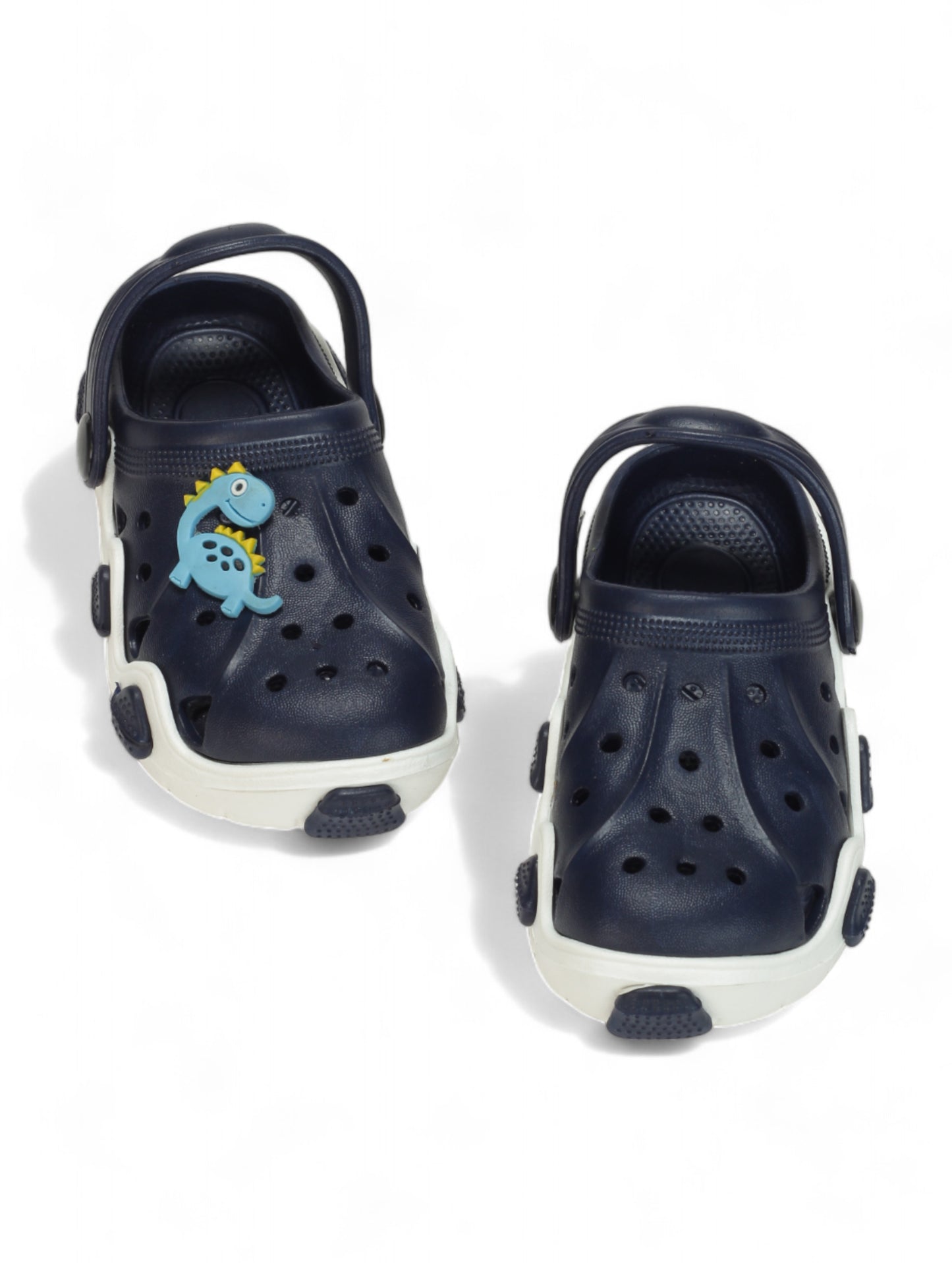 Dinosaur Applique Anti-Slip Clogs - Navy Blue