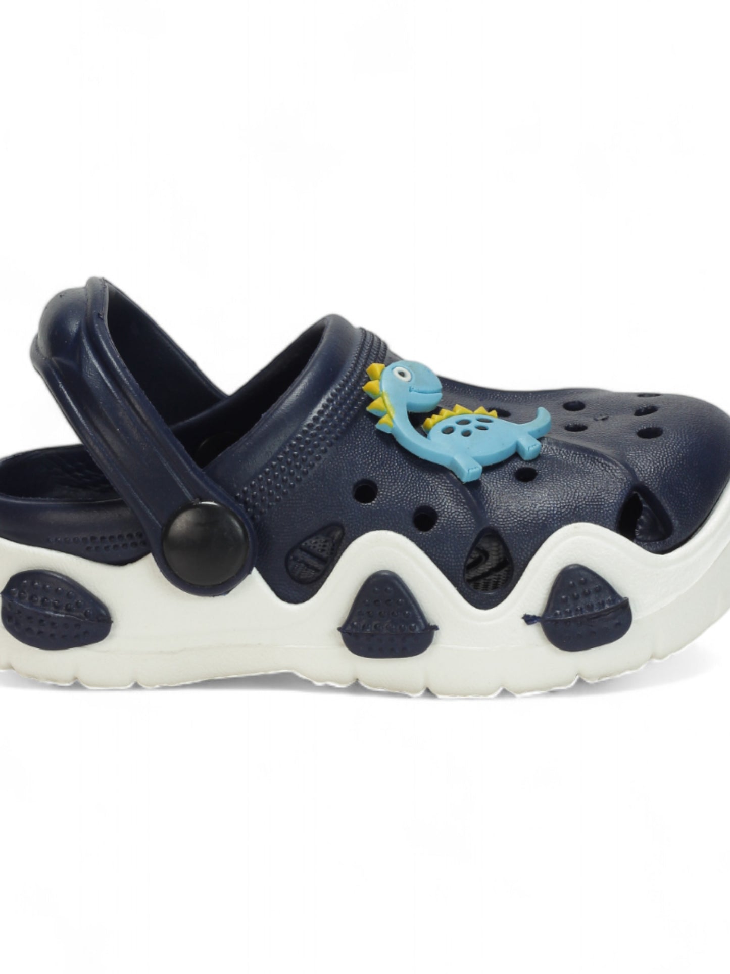 Dinosaur Applique Anti-Slip Clogs - Navy Blue