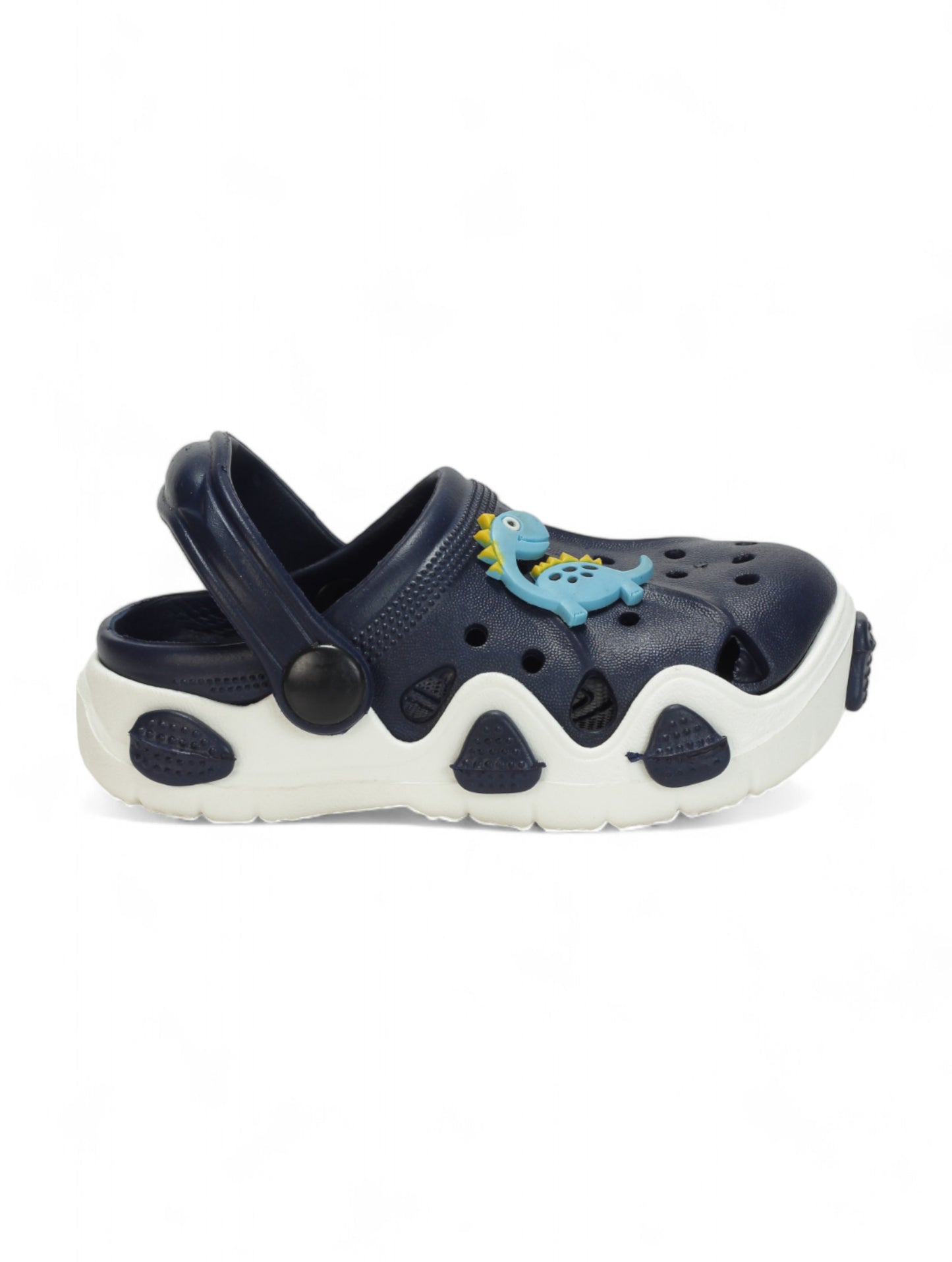 Dinosaur Applique Anti-Slip Clogs - Navy Blue