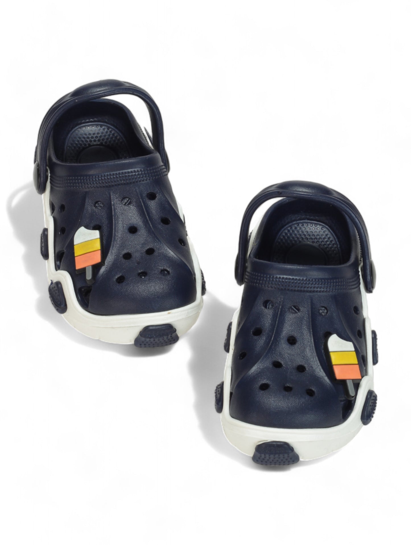 Ice Navy Blue Applique Anti-Slip Clogs - Navy Blue