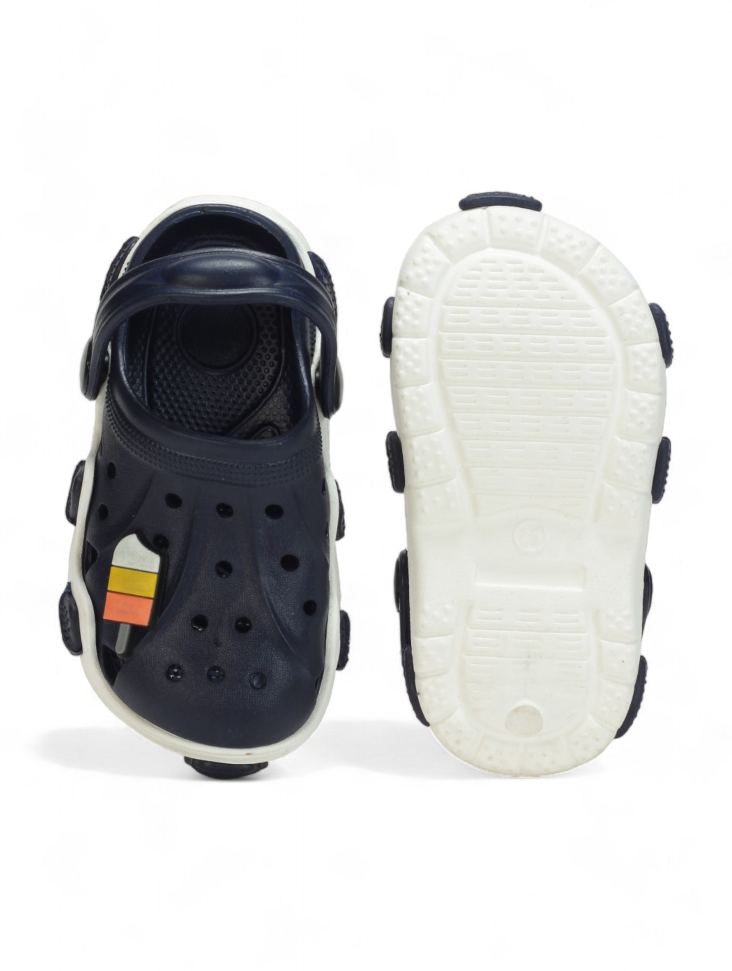 Ice Navy Blue Applique Anti-Slip Clogs - Navy Blue