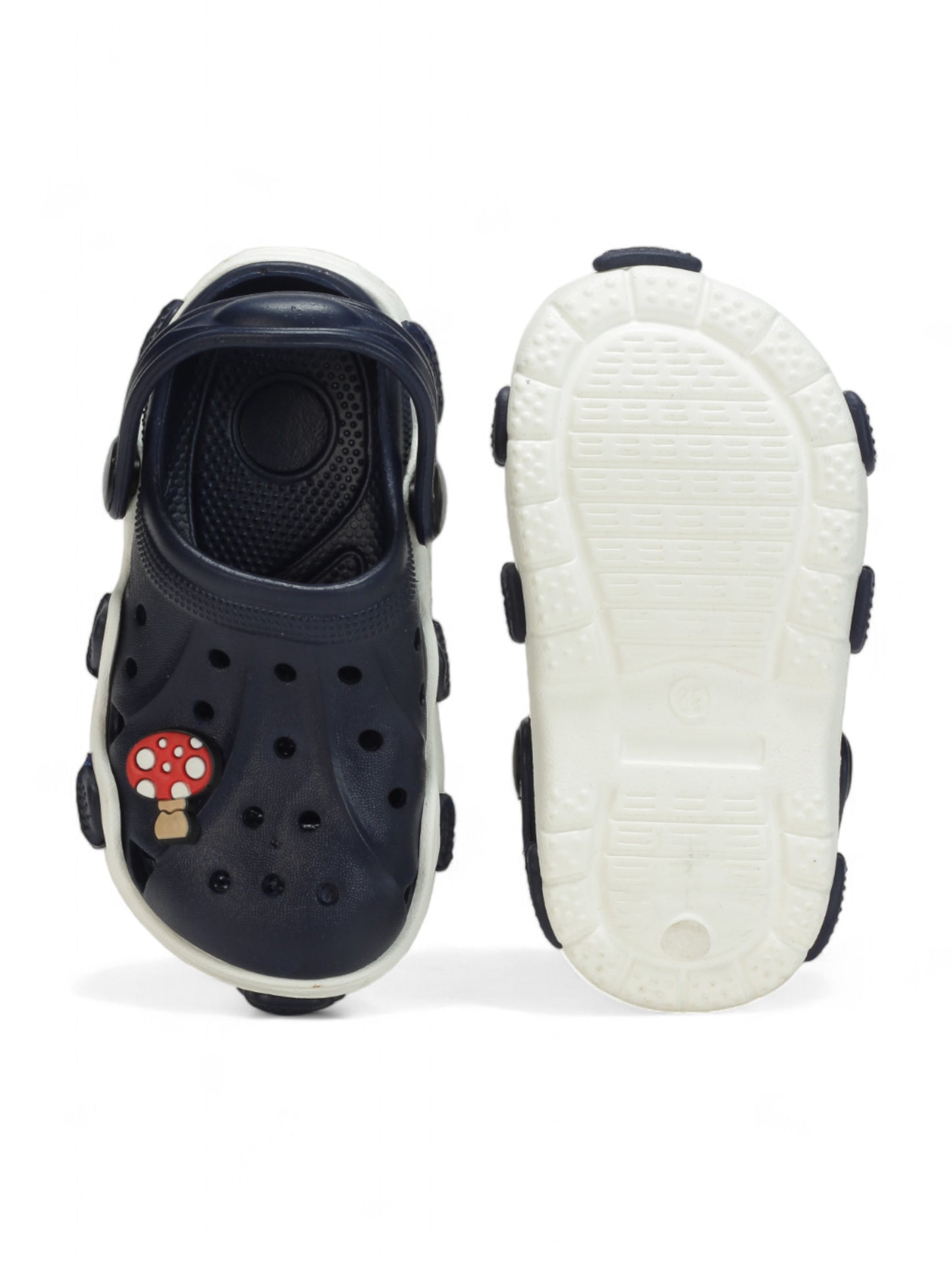 Mushroom Applique Anti-Slip Clogs - Navy Blue