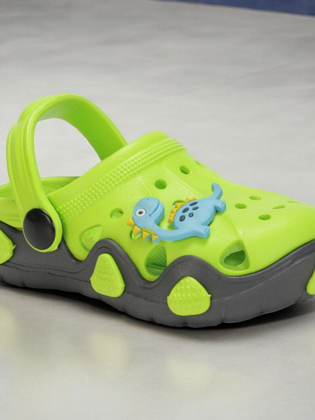 Dinosaur Applique Anti-Slip Clogs - Green