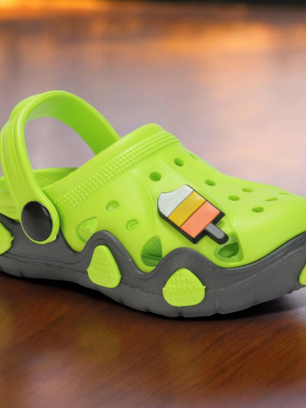 Ice Green Applique Anti-Slip Clogs - Green