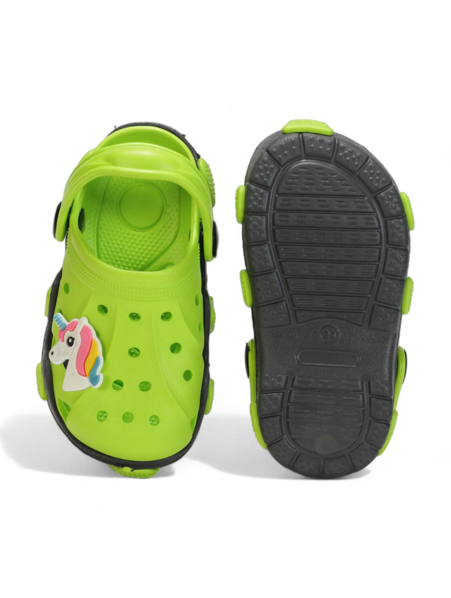 Unicorn Applique Anti-Slip Clogs - Green