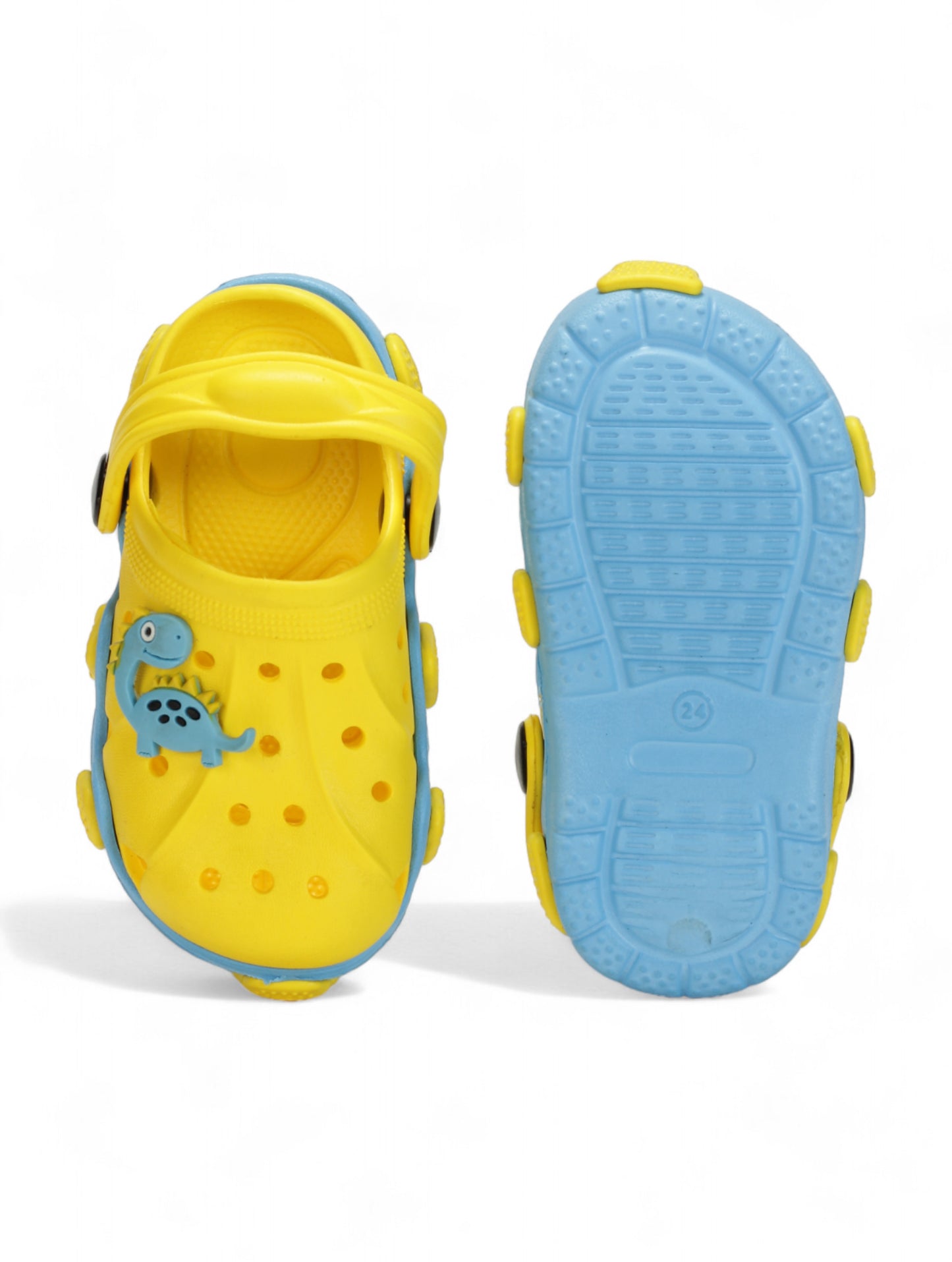 Dinosaur Applique Anti-Slip Clogs - Yellow