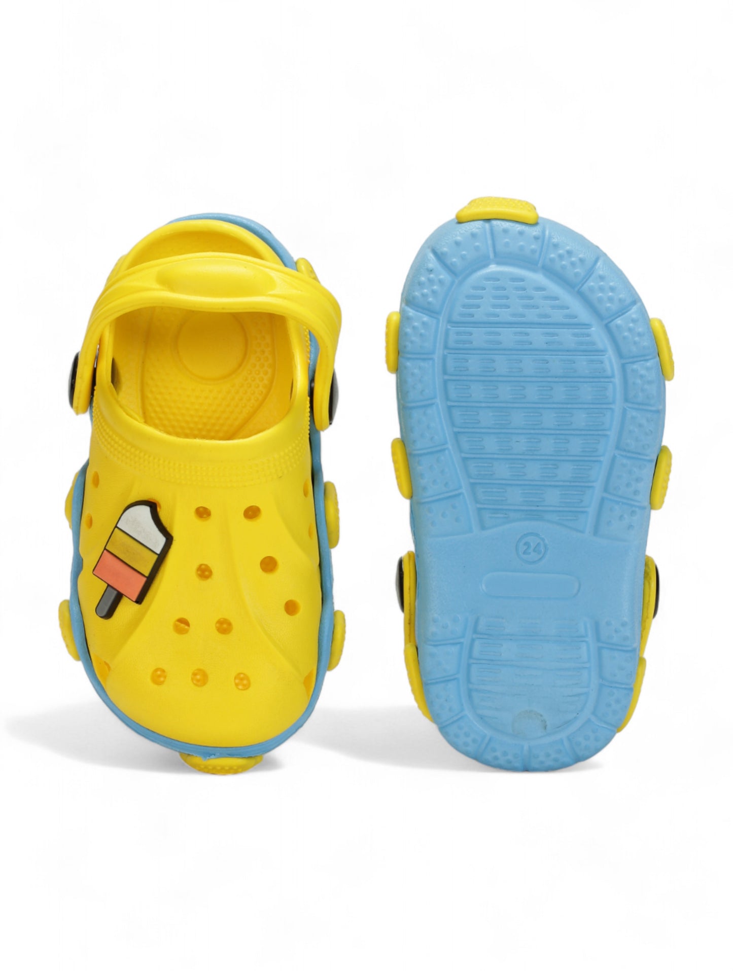 Ice Yellow Applique Anti-Slip Clogs - Yellow