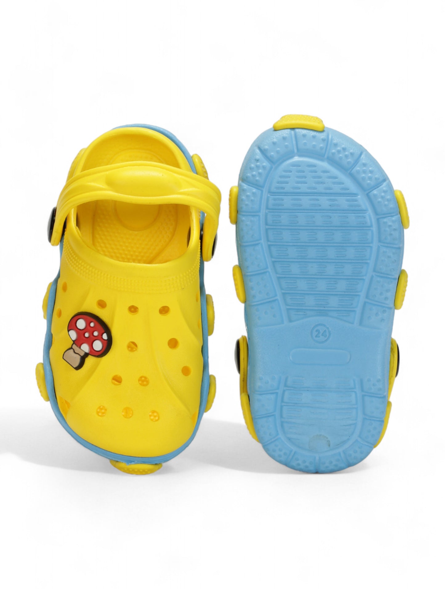 Mushroom Applique Anti-Slip Clogs - Yellow