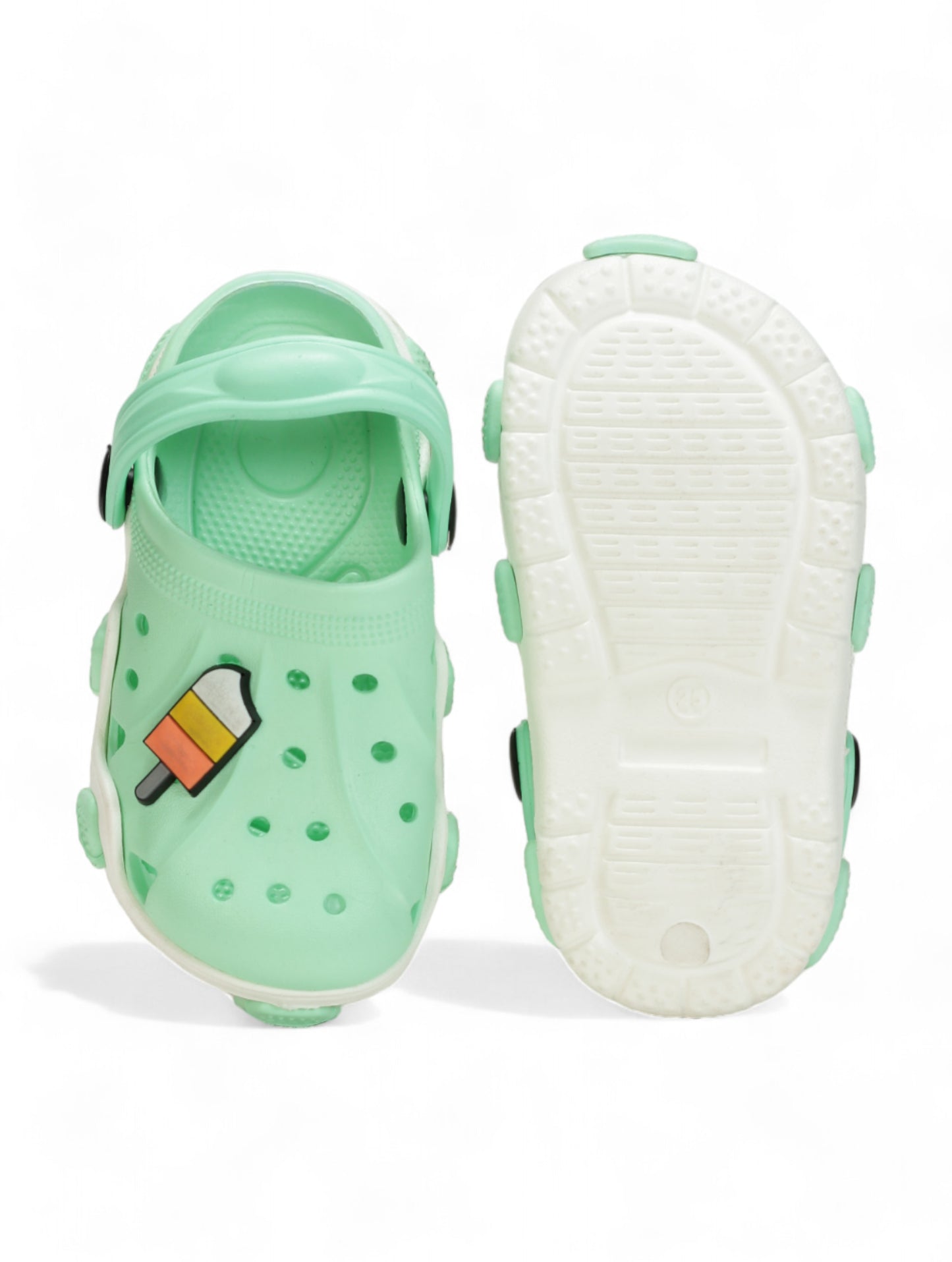 Ice Green Applique Anti-Slip Clogs - Green