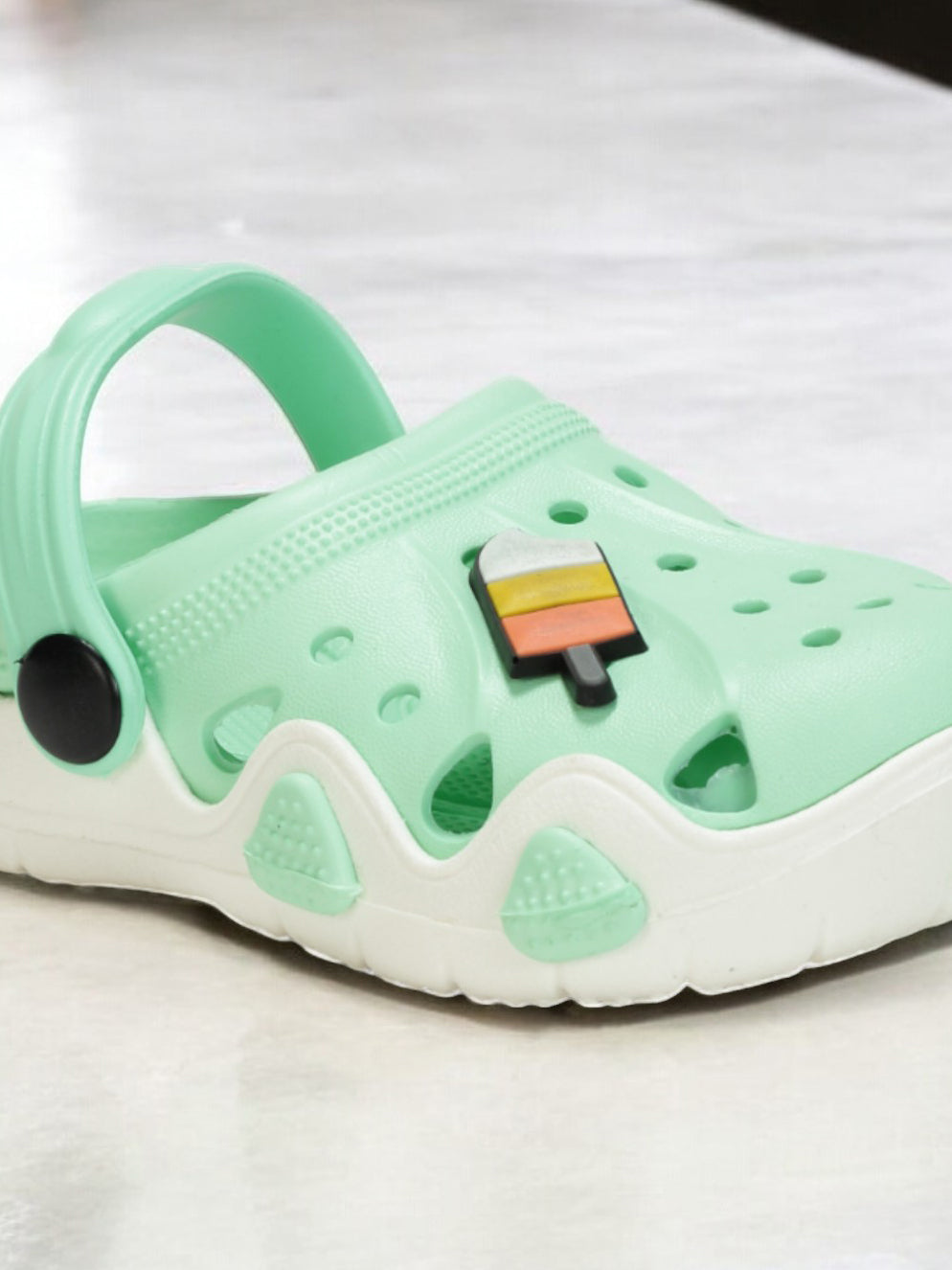 Ice Green Applique Anti-Slip Clogs - Green