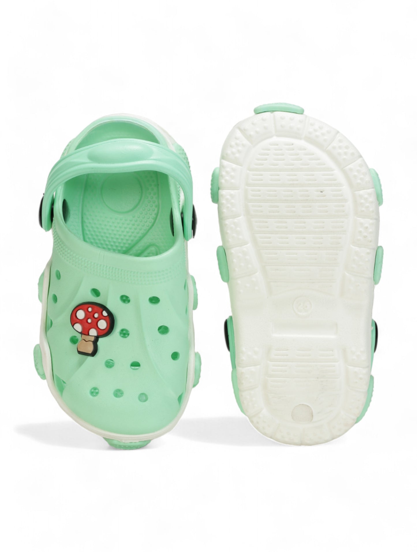 Mushroom Applique Anti-Slip Clogs - Green