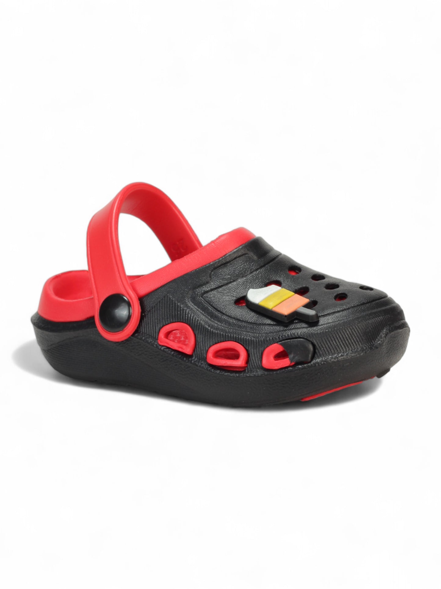 Ice Black Applique Anti-Slip Clogs - Black