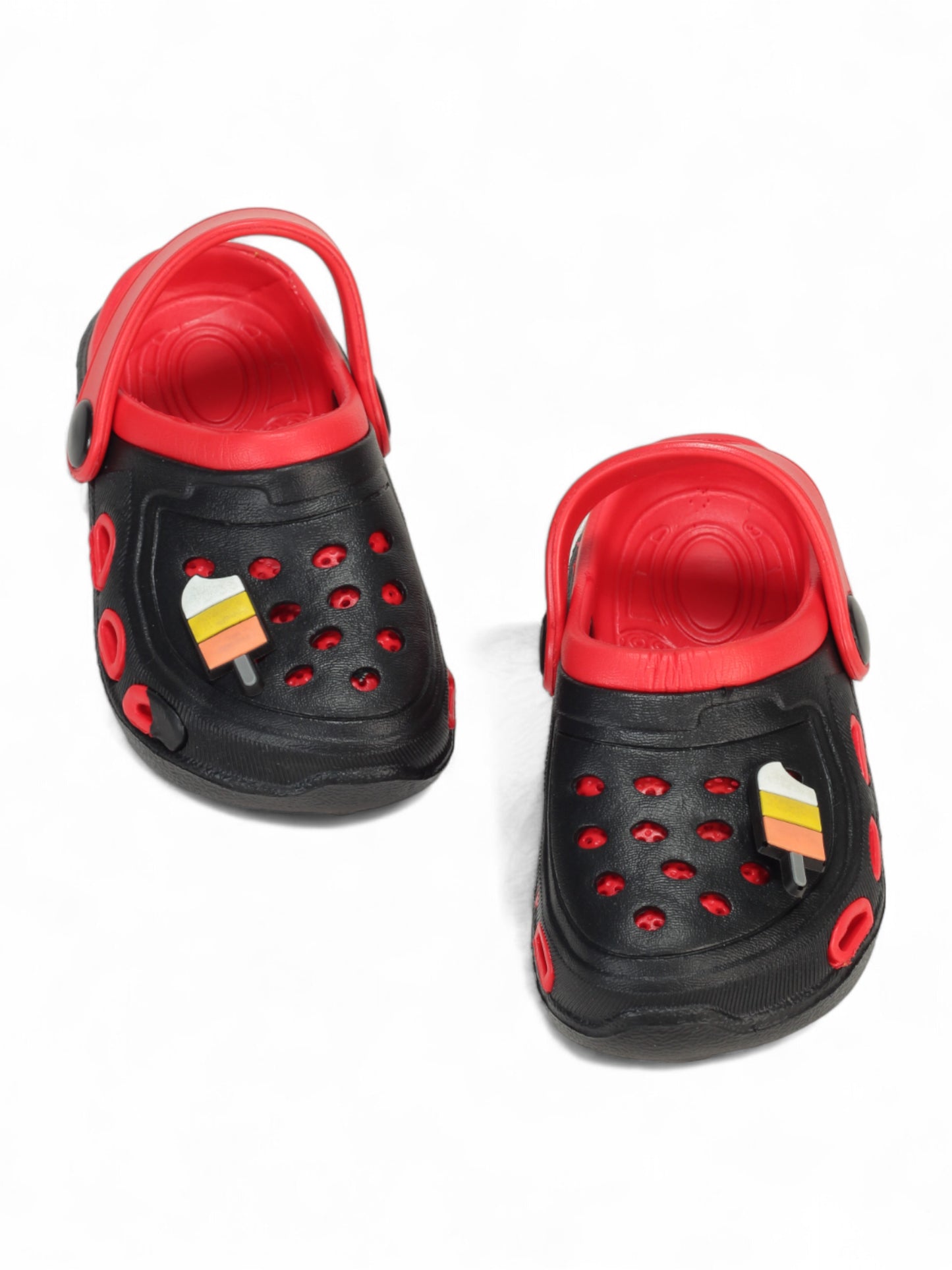 Ice Black Applique Anti-Slip Clogs - Black