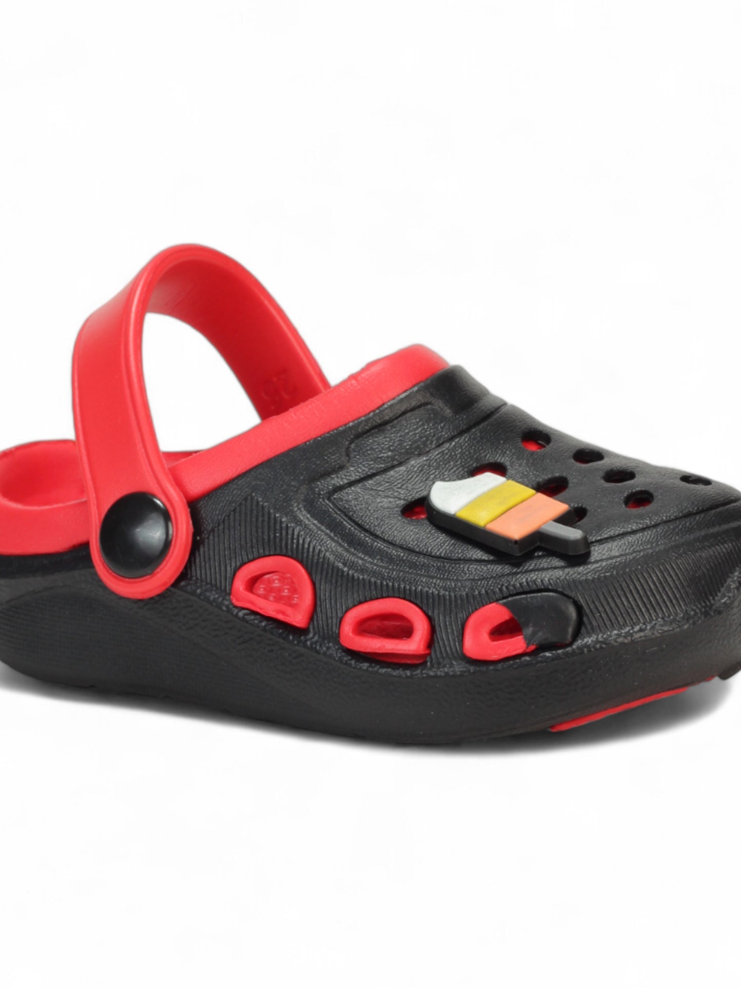 Ice Black Applique Anti-Slip Clogs - Black