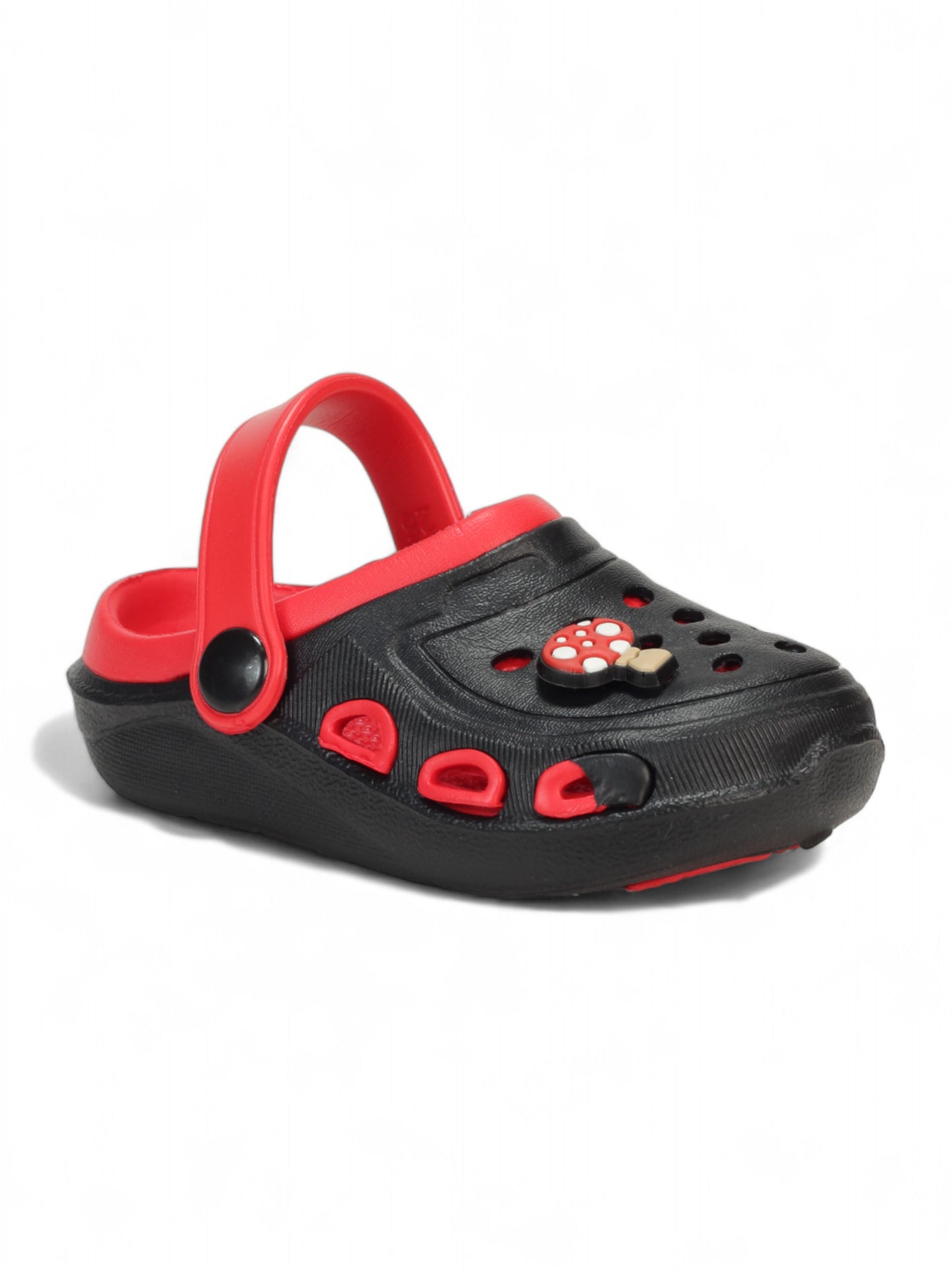 Mushroom Applique Anti-Slip Clogs - Black