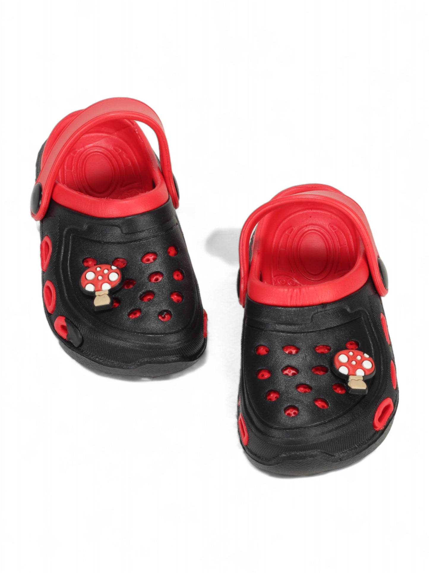 Mushroom Applique Anti-Slip Clogs - Black